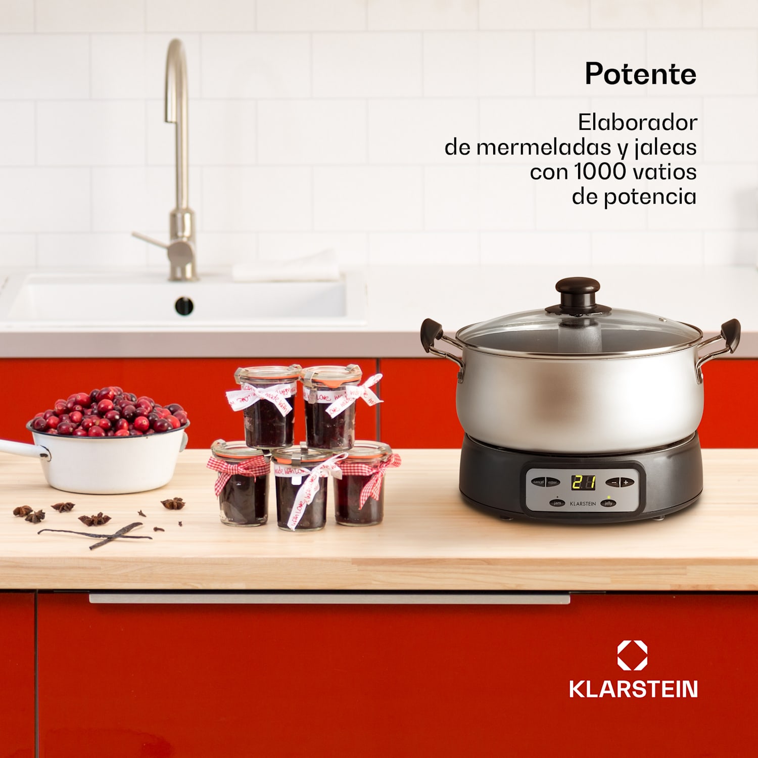 Jam Session cocedor de mermelada y gelatina 1000W 2 programas automáticos 