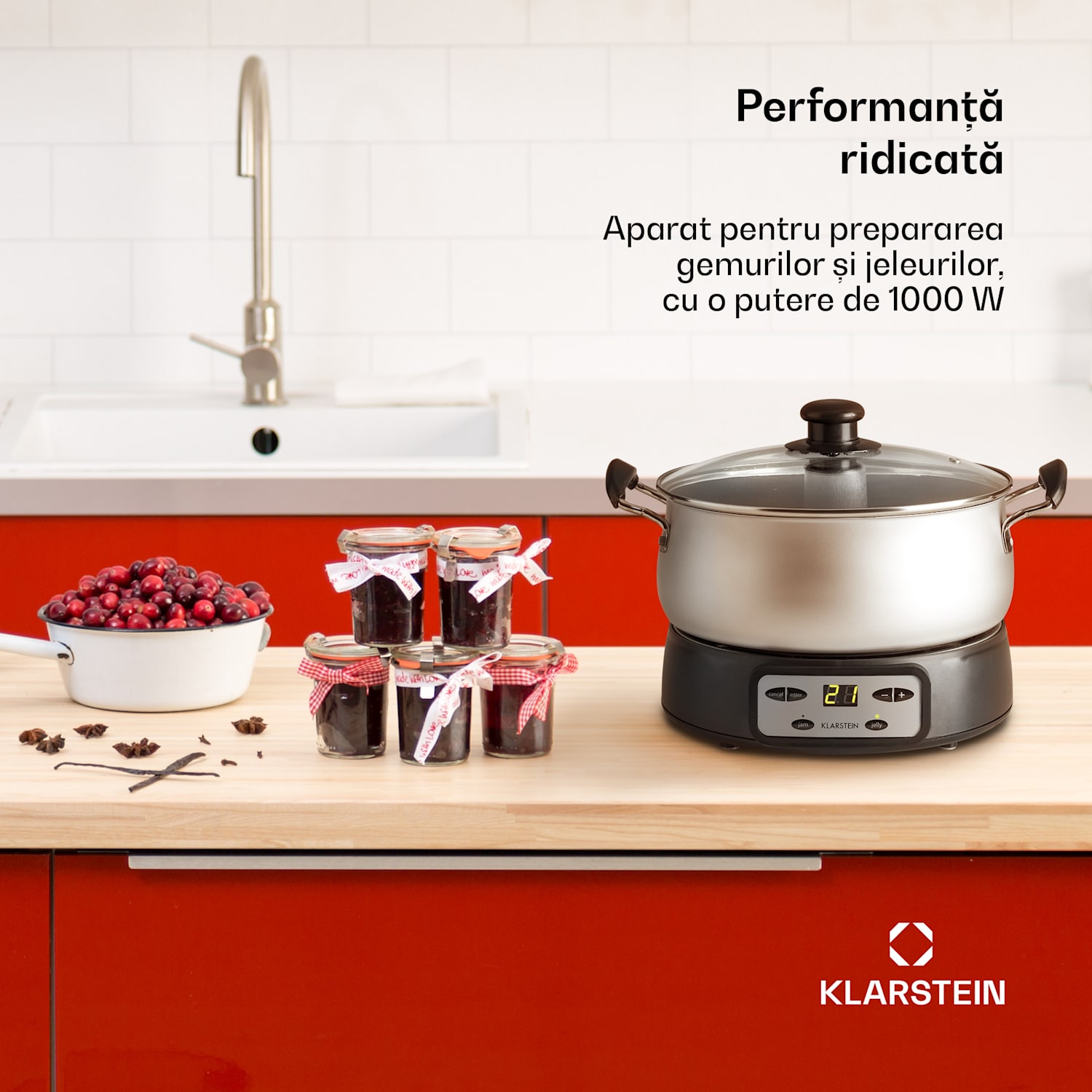 Jam Session, vas pentru marmeladă și jeleu, 1000 W, 2 programe automate 