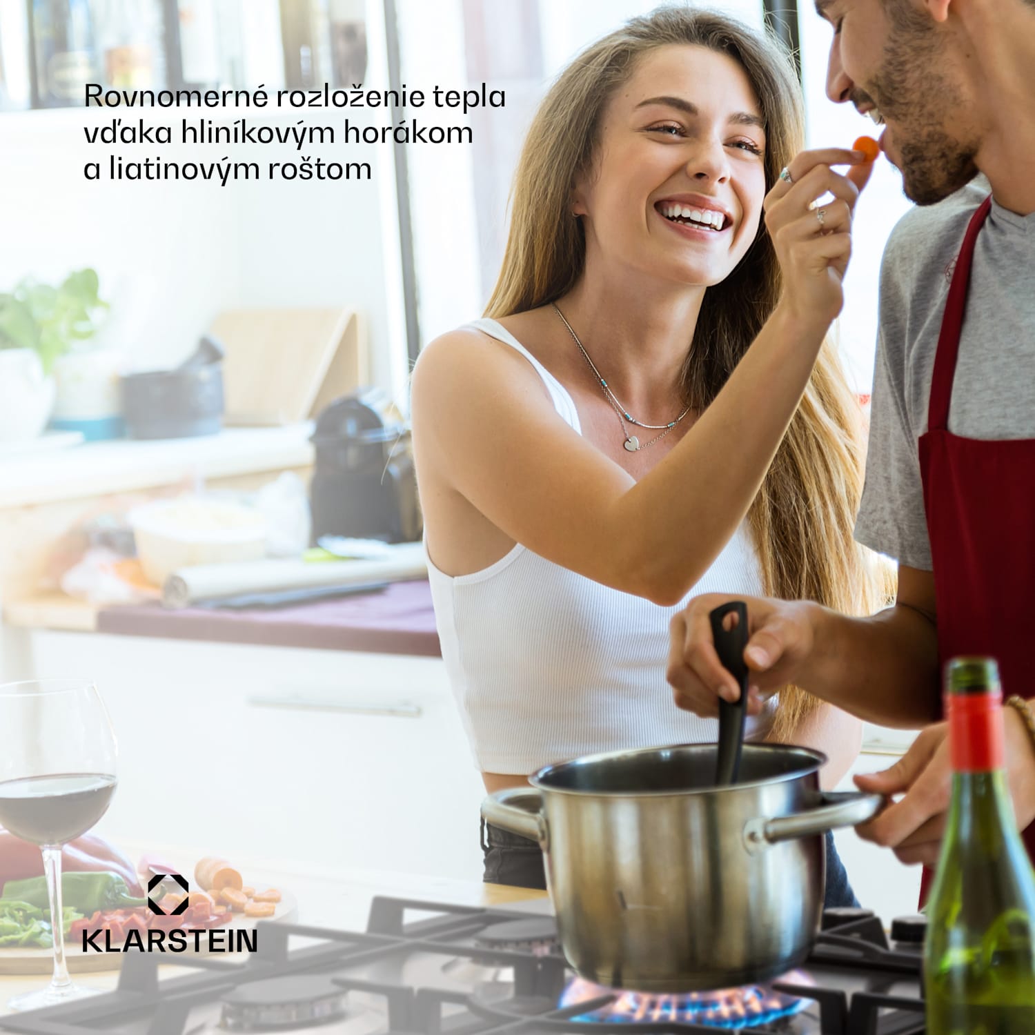 Ignito 5 Zonen, plynová varná doska, 5 Sabaf horákov, nehrdzavejúca oceľ, strieborná 75 cm | Strieborná