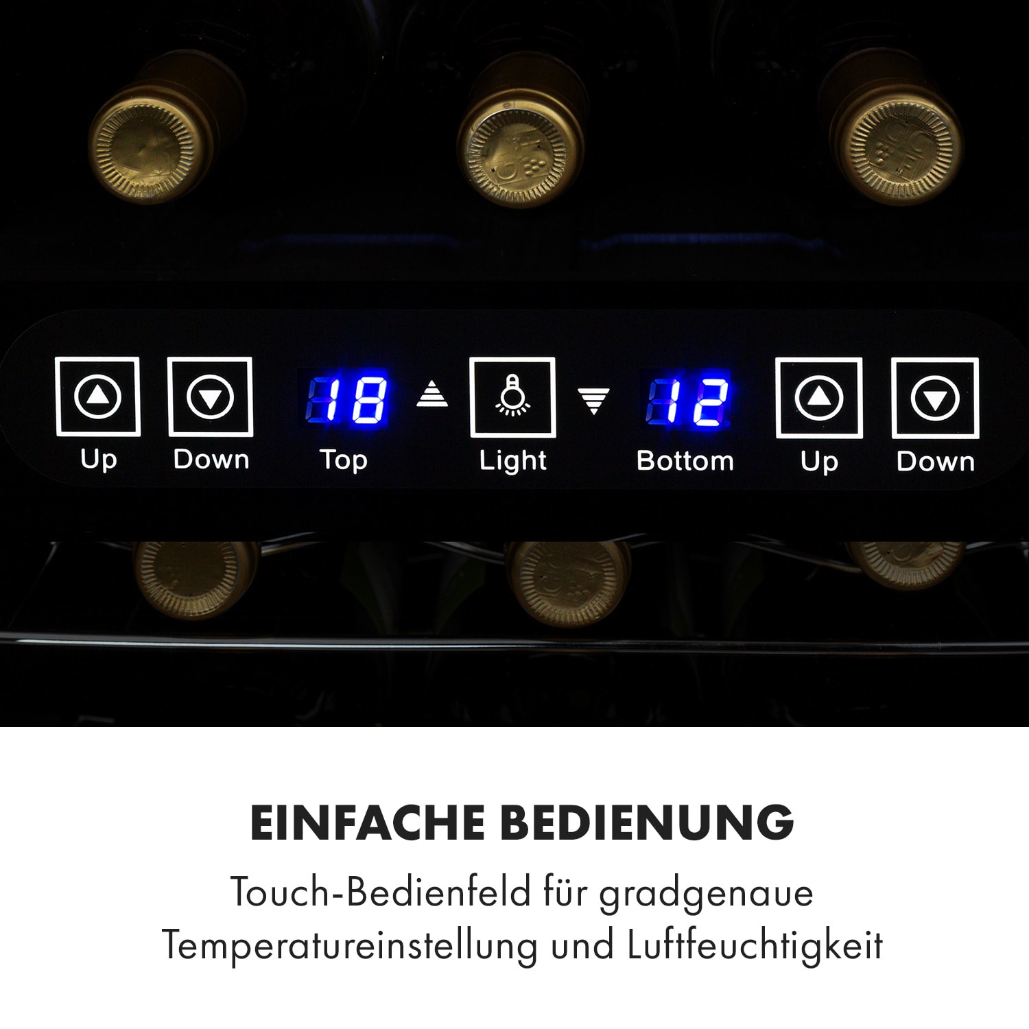 El Dorado Humidor & Weinkühlschrank 100W Touch 48L LED schwarz 48 Ltr | Schwarz