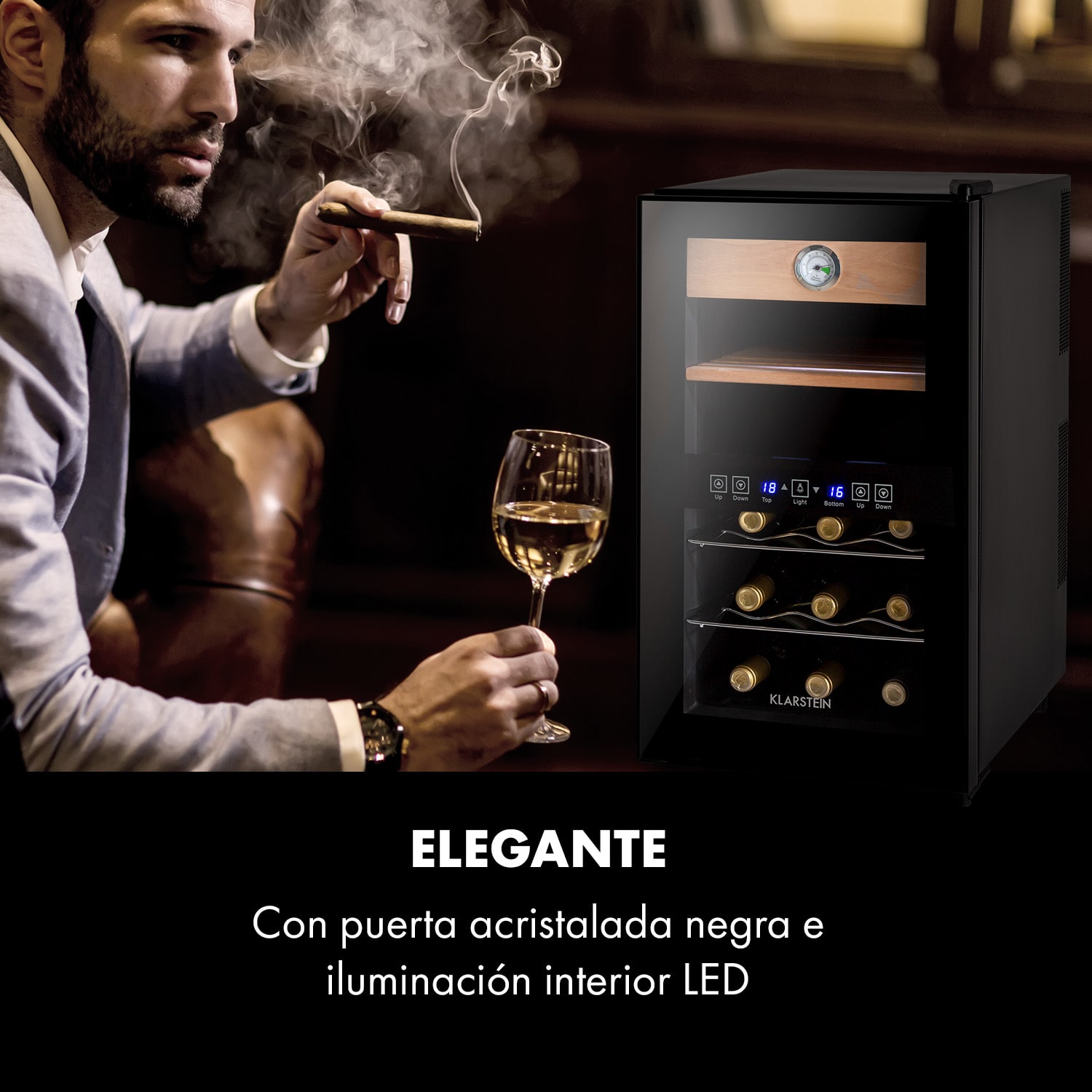 El Dorado Humidor y vinoteca 100W Táctil 48L Led Negro 48 L | Negro
