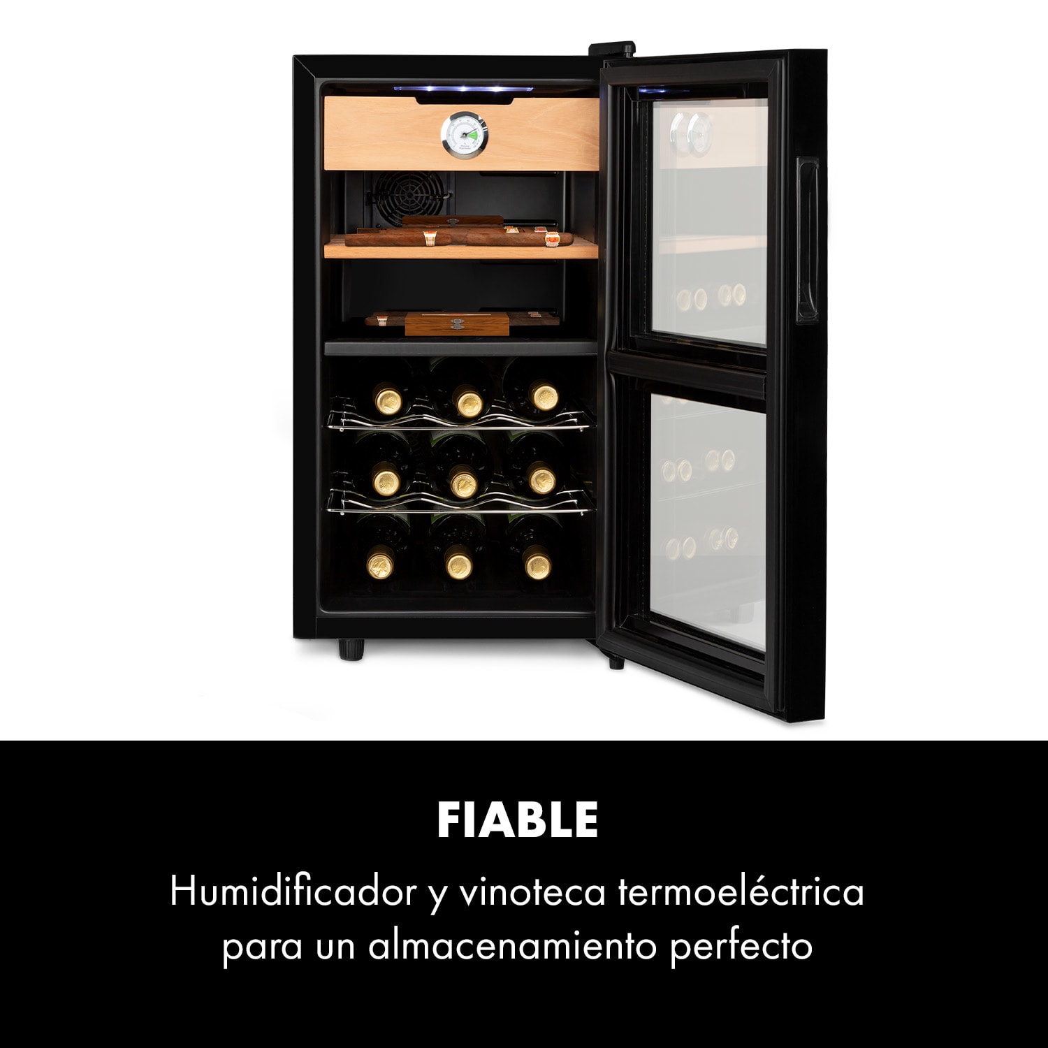 El Dorado Humidor y vinoteca 100W Táctil 48L Led Negro 48 L | Negro