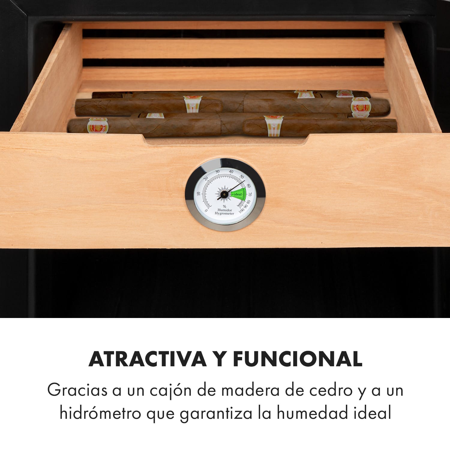 El Dorado Humidor y vinoteca 100W Táctil 48L Led Negro 48 L | Negro