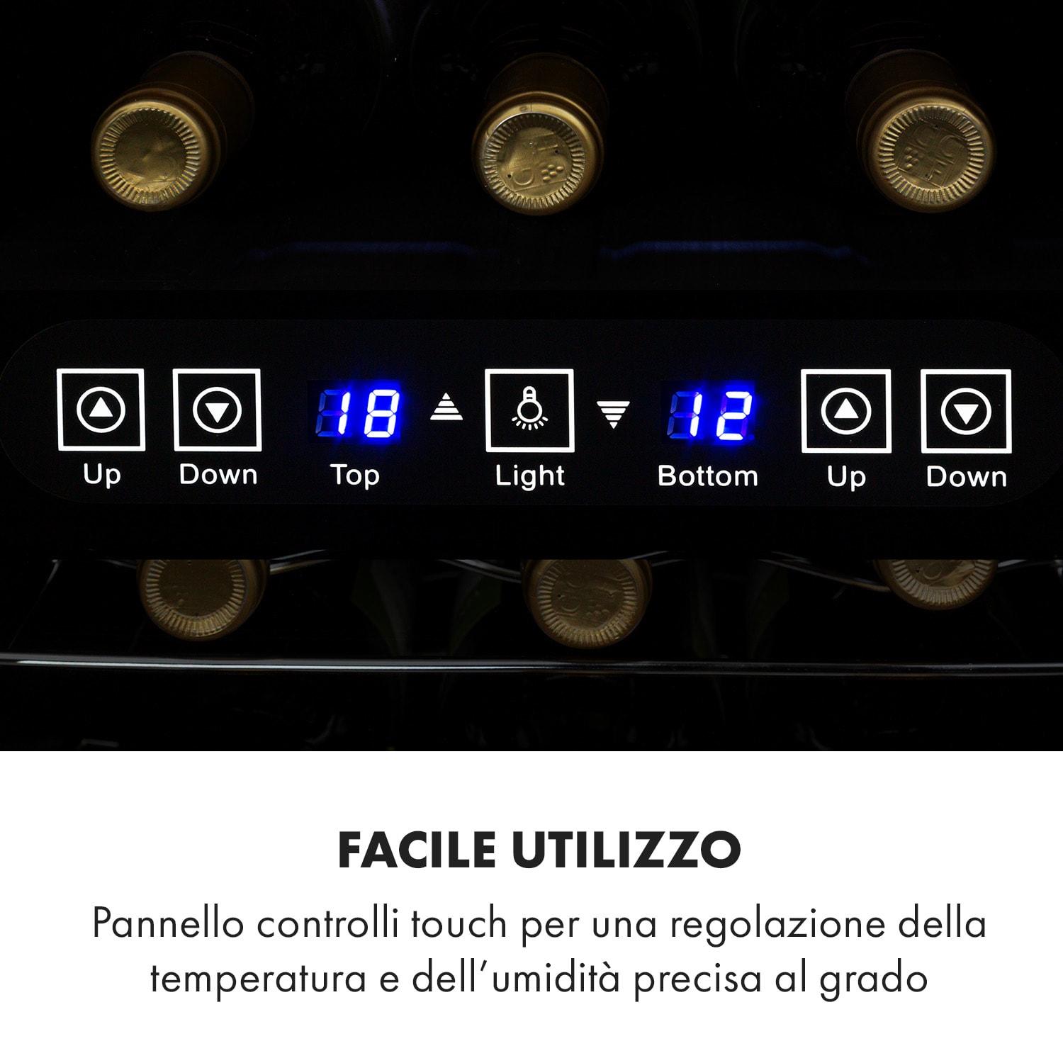 El Dorado Humidor & Frigo per Vini 100W Touch 48L LED nero 48 Ltr | Nero