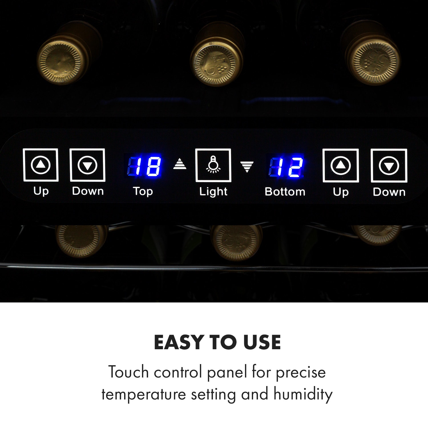 El Dorado -humidori ja viinikaappi 100 W kosketuskäyttö 48 L LED musta 48 l | Musta