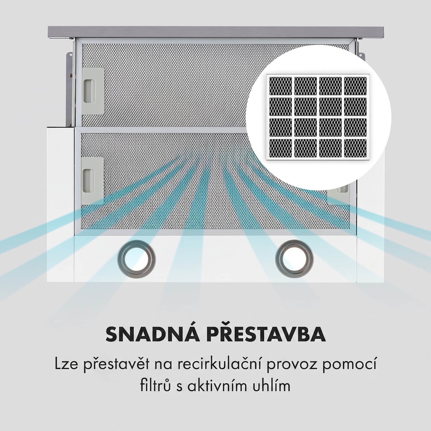 Mariana 60, digestoř, 60 cm, vestavná, 500 m³/h, LED, bílá 60 cm | Bílá