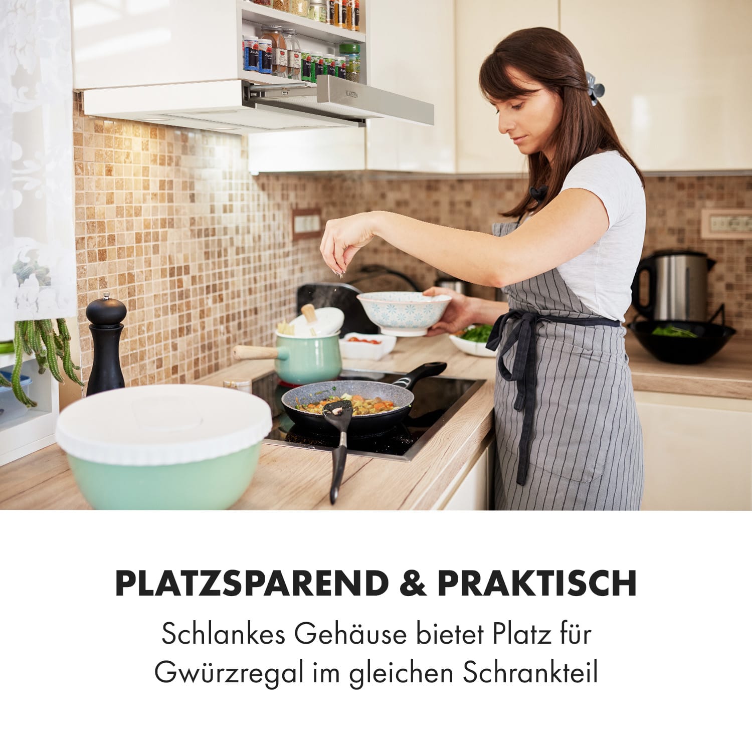 Mariana 60 hotte plate 500 m³/h évacuation d'air LED blanche 60 cm | Blanc