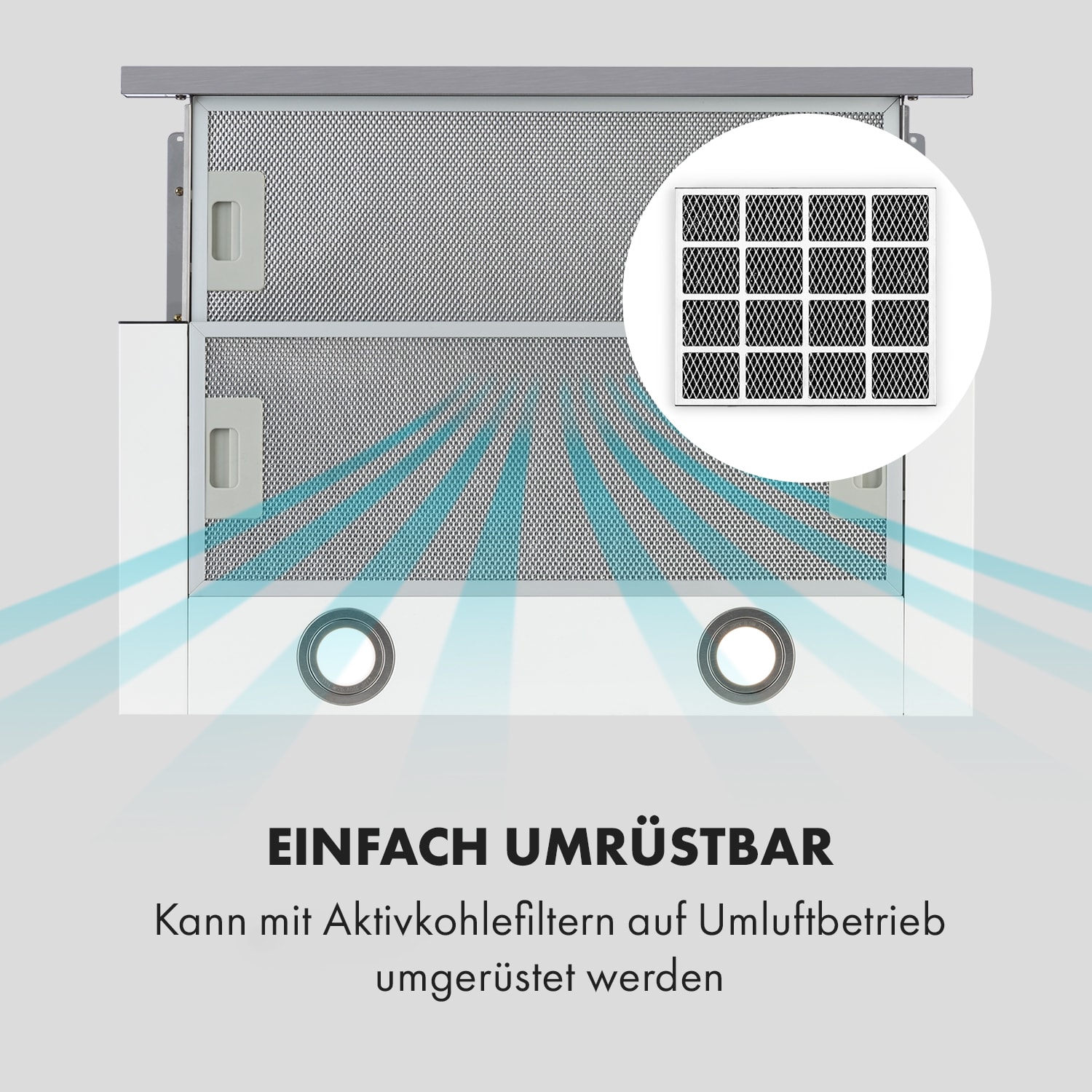 Mariana 60 hotte plate 500 m³/h évacuation d'air LED blanche 60 cm | Blanc