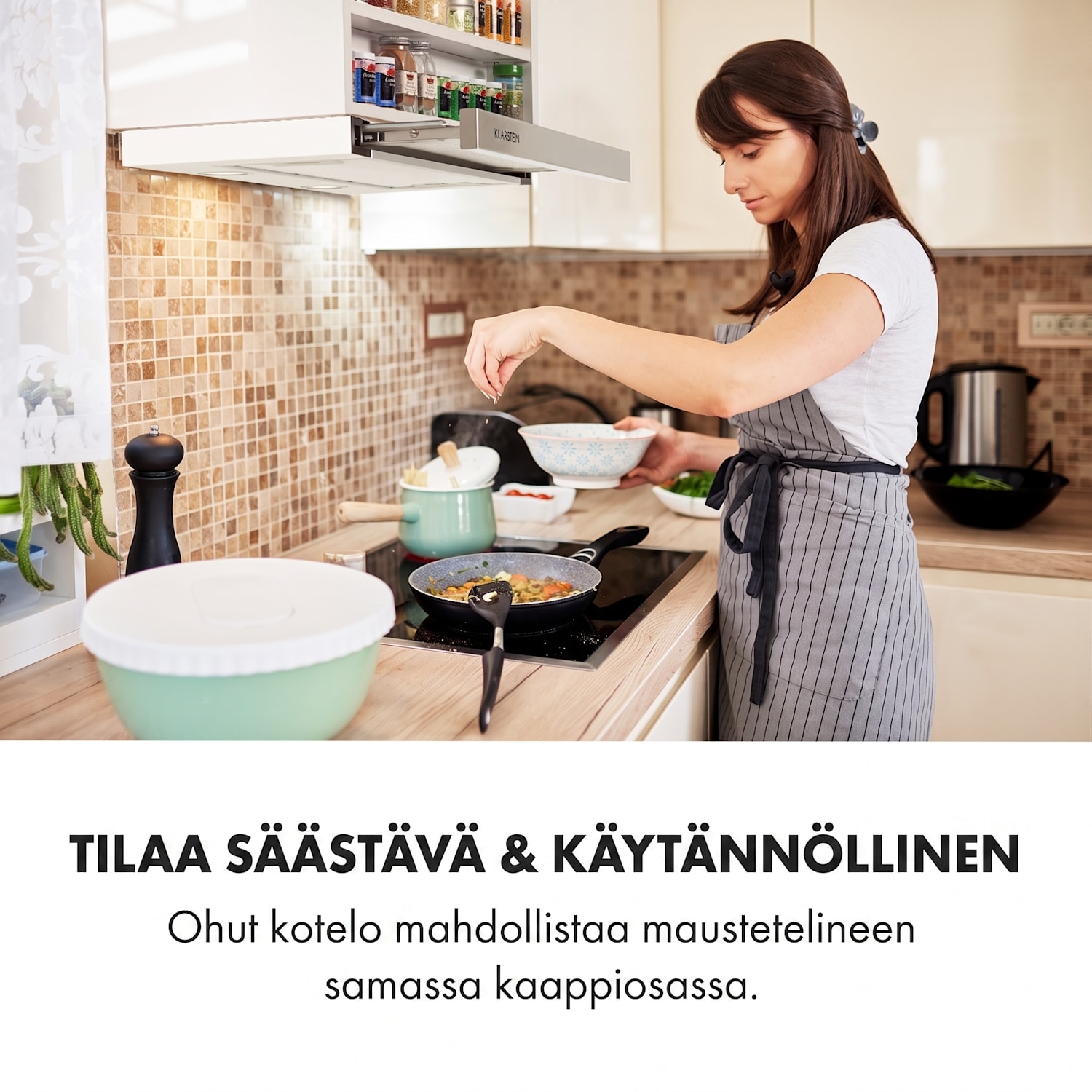 Mariana 60 matala liesituuletin 500 m³/h poistoilma LED valkoinen 60 cm | Valkoinen