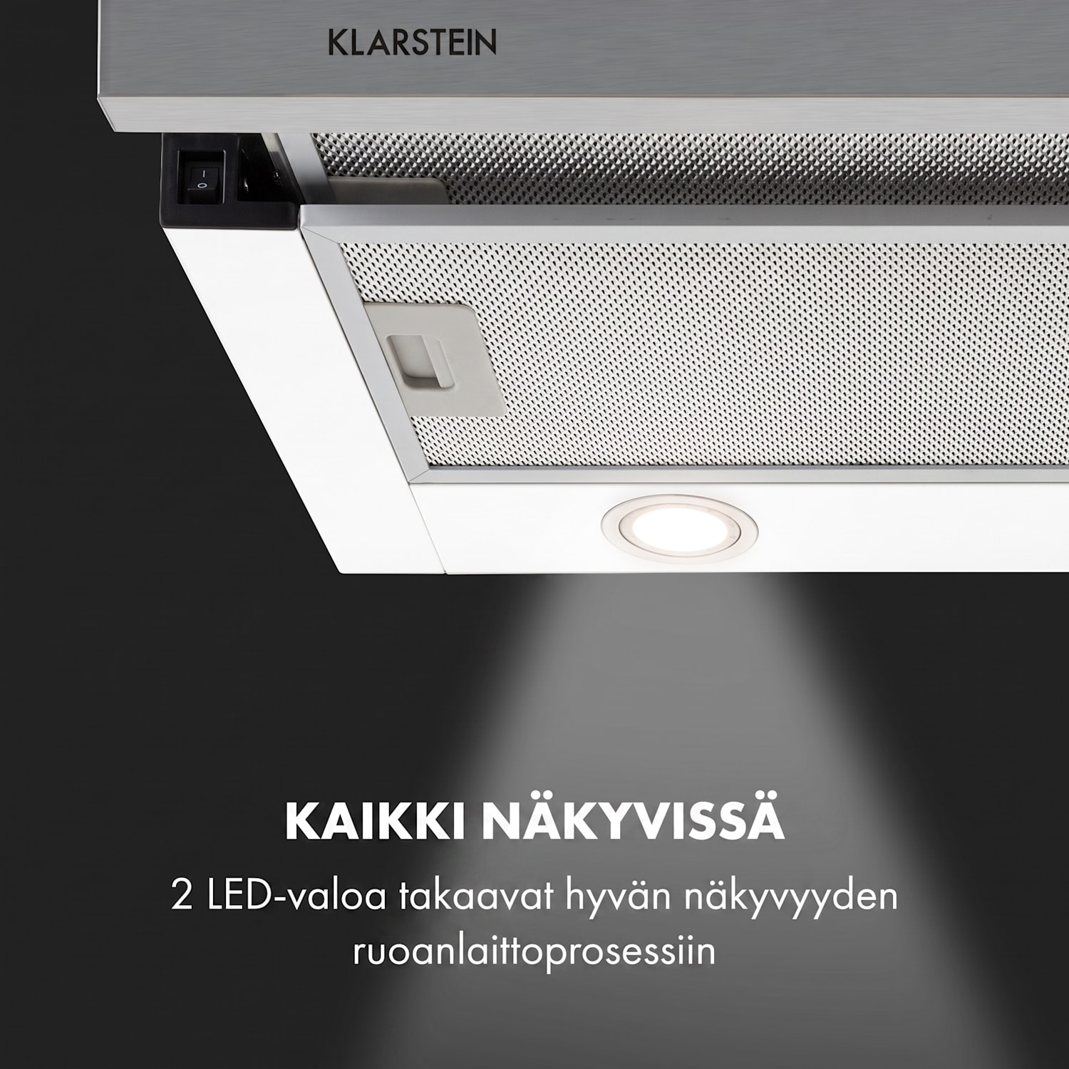 Mariana 60 matala liesituuletin 500 m³/h poistoilma LED valkoinen 60 cm | Valkoinen