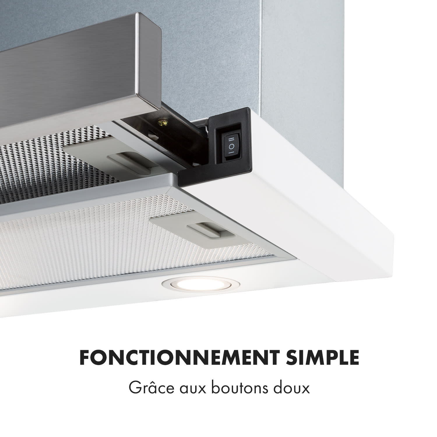 Mariana 60 hotte plate 500 m³/h évacuation d'air LED blanche 60 cm | Blanc
