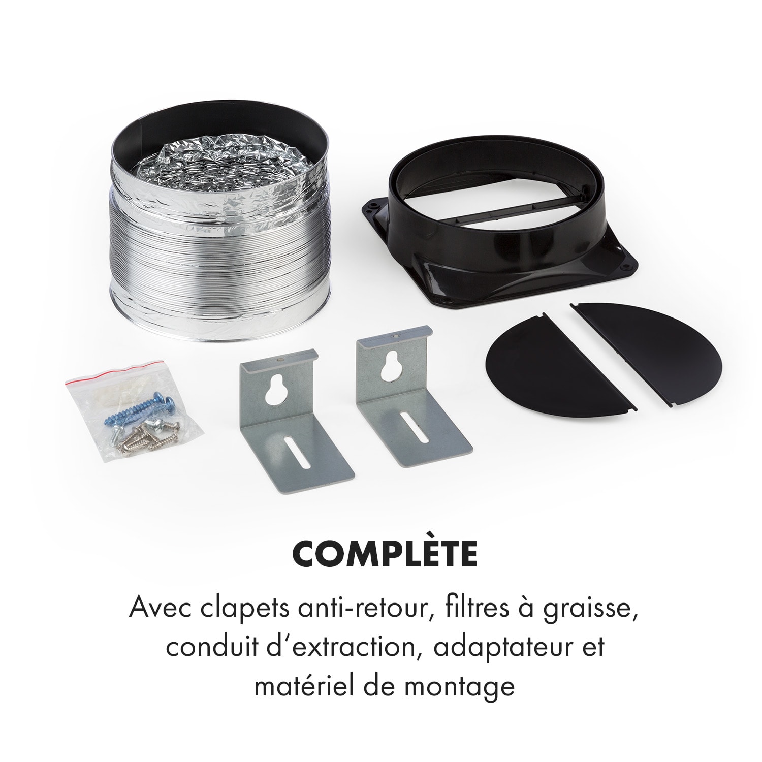 Mariana 60 hotte plate 500 m³/h évacuation d'air LED blanche 60 cm | Blanc