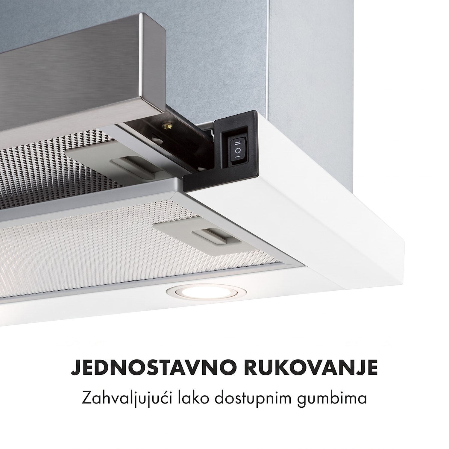 Mariana 60, napa na izvačenje, 500 m³/h, LED, bijela boja 60 cm | Bijela
