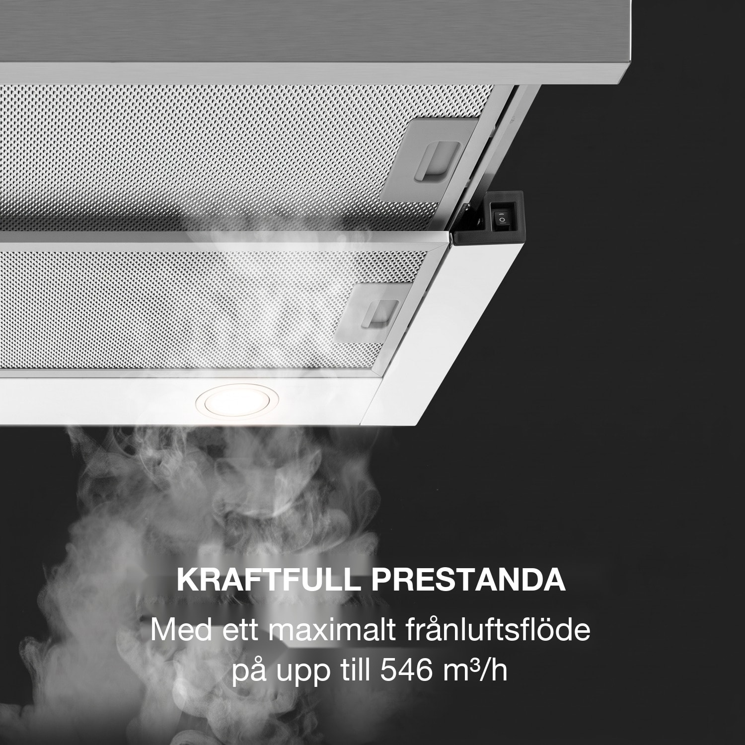 Mariana 60 platt skärm-spisfläkt 500 m³/h frånluft LED vit 