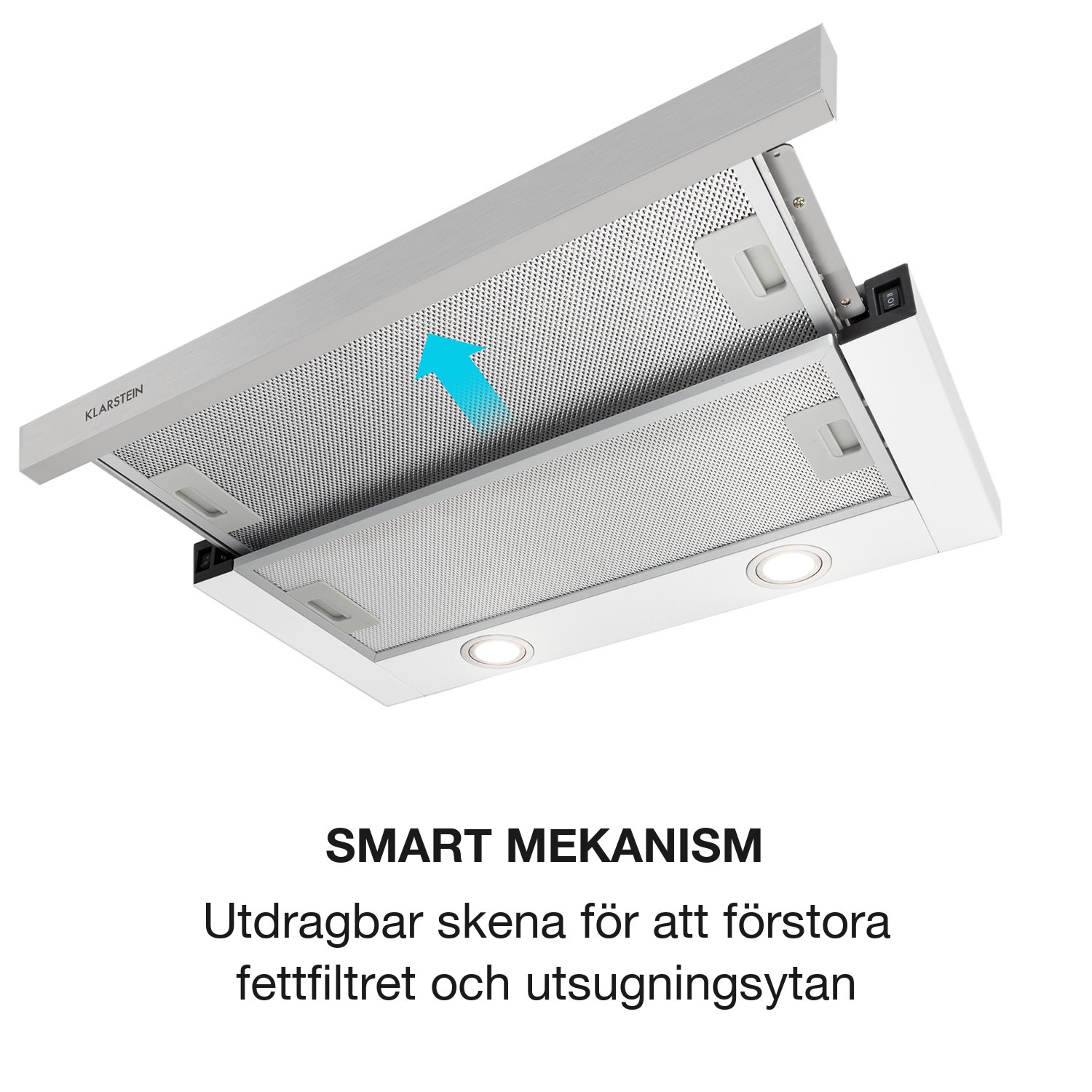 Mariana 60 platt skärm-spisfläkt 500 m³/h frånluft LED vit 