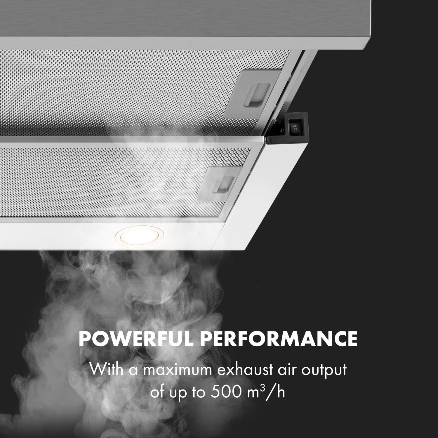 Mariana 60 vlakscherm afzuigkap 500 m³/h afvoer led wit 60 cm | Wit