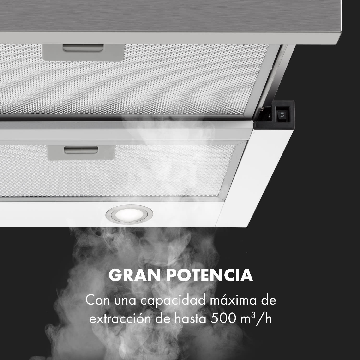 Mariana 90 Campana telescópica Extracción: 500 m³/h Led Blanca 90 cm | Blanco