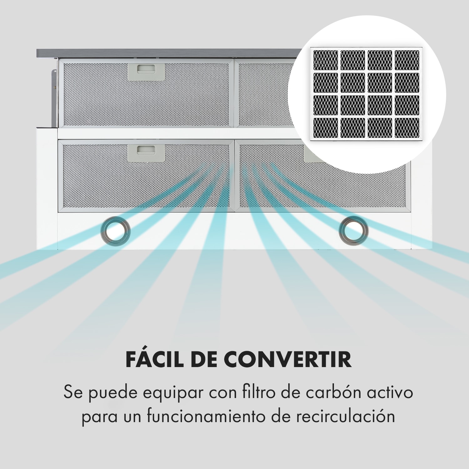 Mariana 90 Campana telescópica Extracción: 500 m³/h Led Blanca 90 cm | Blanco