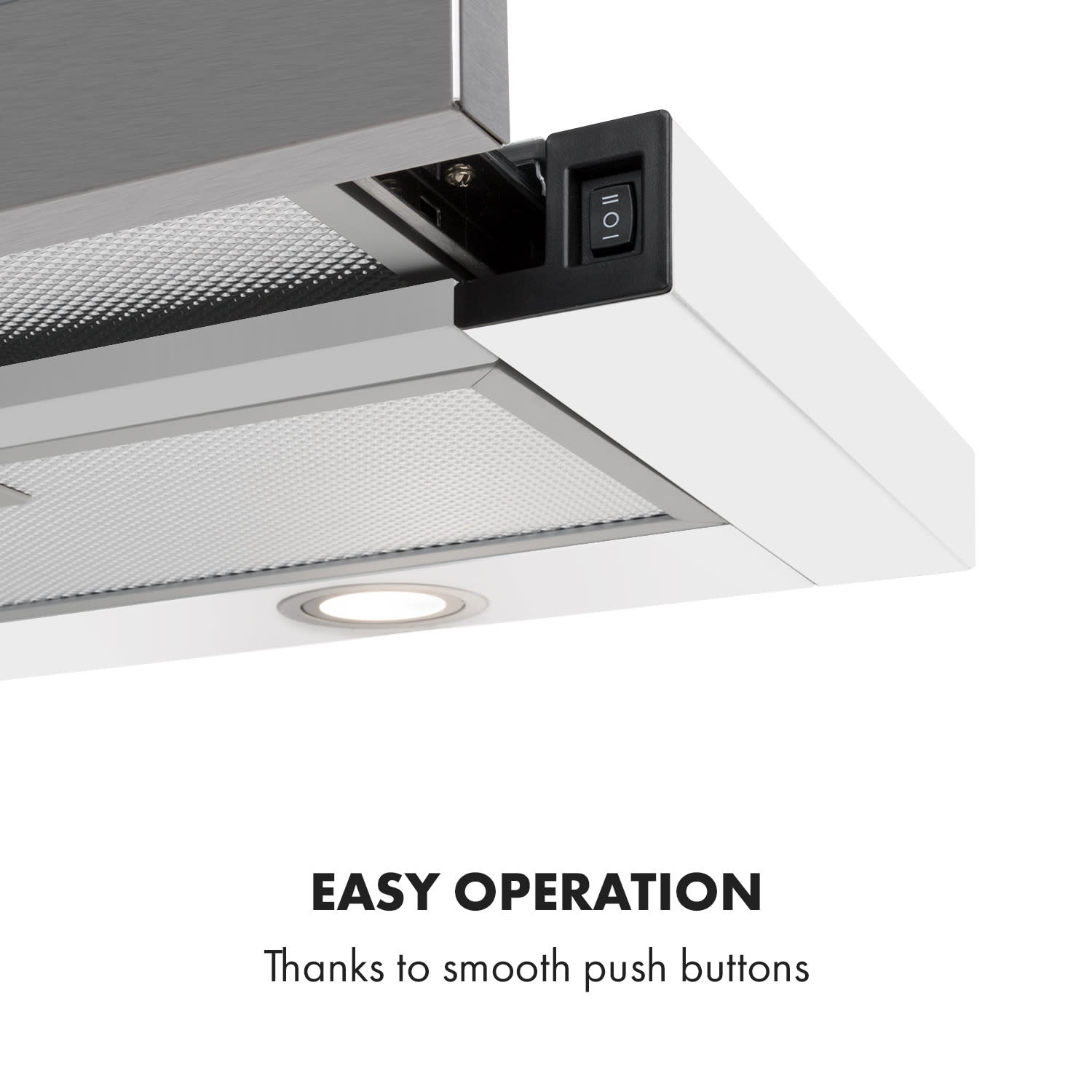 Mariana 90 vlakscherm afzuigkap 500 m³/h afvoer led wit 90 cm | Wit