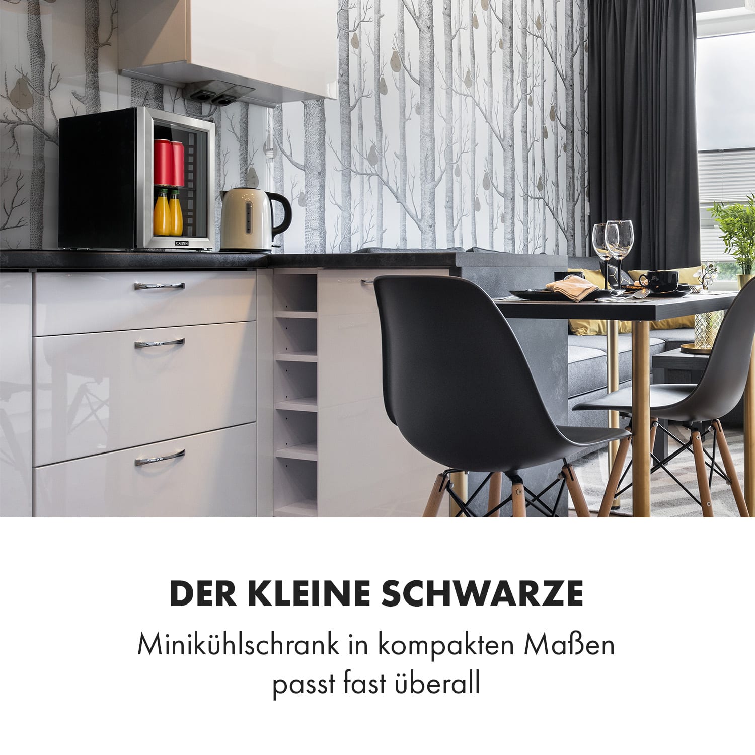 Harlem Getränkekühlschrank 23 Liter 1 Metallrost Glastür 