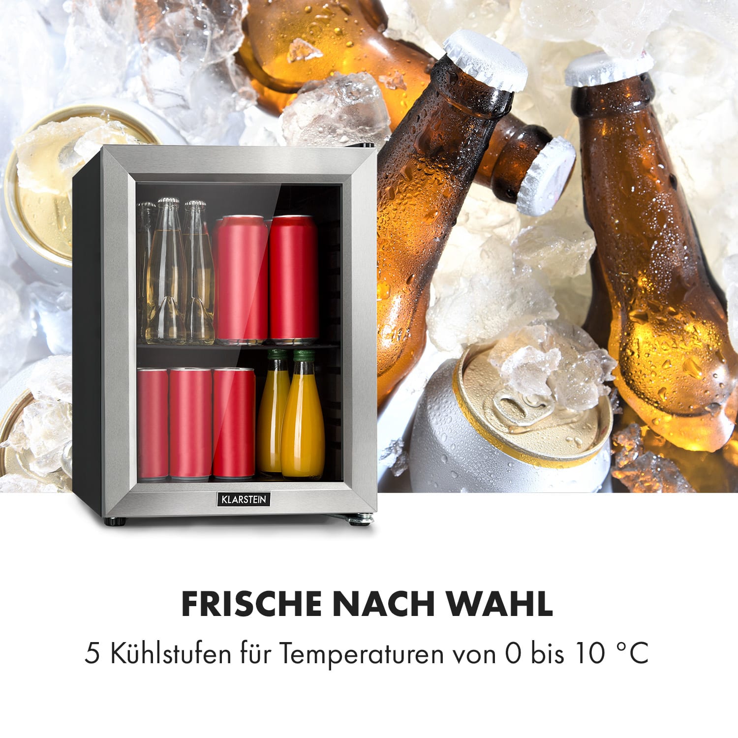 Harlem Getränkekühlschrank 23 Liter 1 Metallrost Glastür 