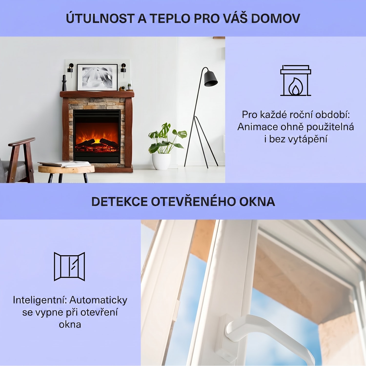 Lienz, elektrický krb, 1800 W, vzhled kamene, dálkové ovládání Světle hnědá