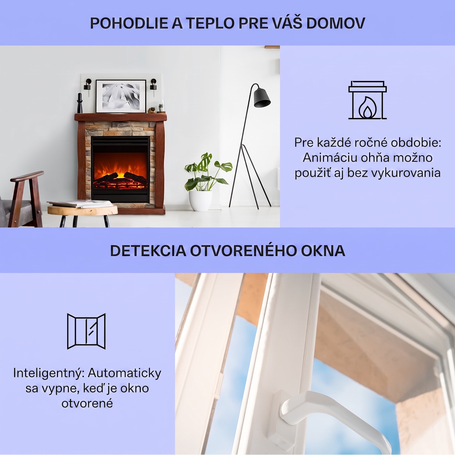 Lienz, elektrický krb, 1800 W, vzhľad kameňa, polystone, diaľkové ovládanie Svetlo hnedá