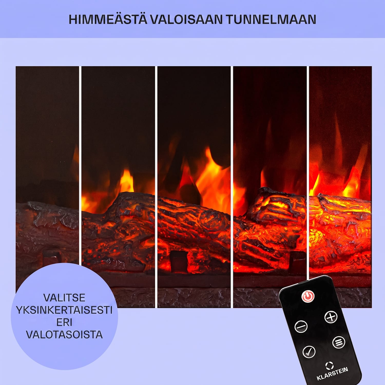 Lienz sähkötakka 1800 W kivikoristelut polystone-materiaalia kaukosäädin Vaaleanharmaa | Tummanruskea