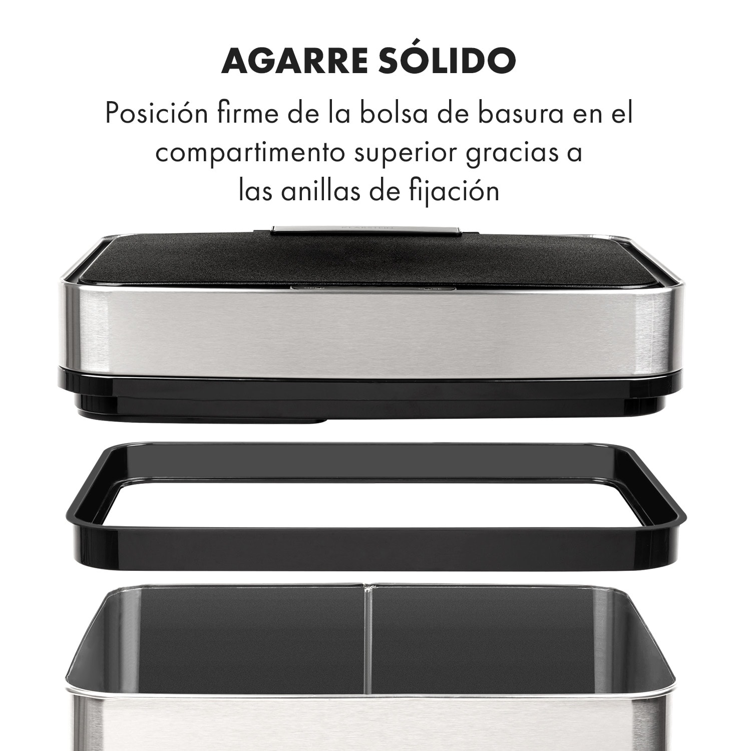Touchless Cubo de basura con sensor de 72 L 4 compartimentos ABS PP Acero inoxidable Plata Metálica
