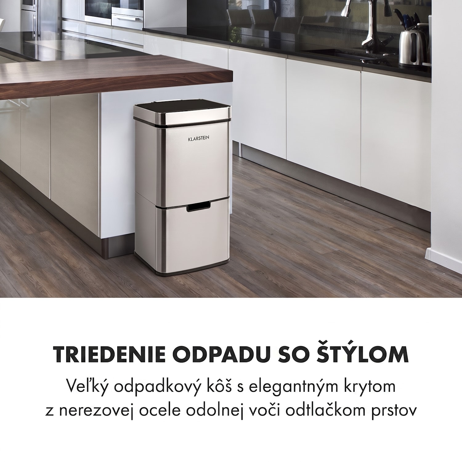 Touchless, odpadkový kôš, senzor, 72 l, 4 nádoby, ABS/PP/ušľachtilá oceľ Strieborná metalíza