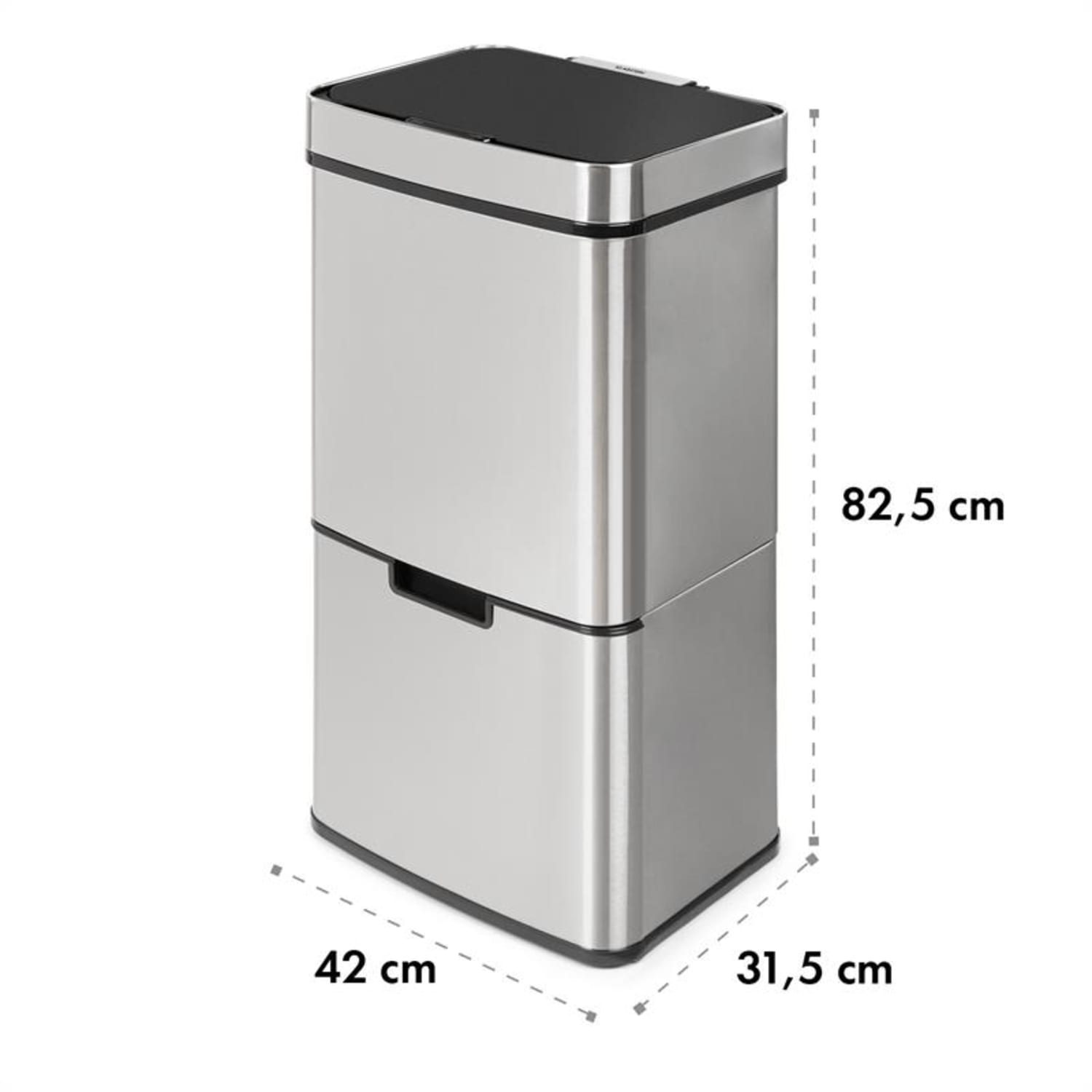 Touchless vuilverzamelaar sensor 72L 4 containers ABS/ PP/ rvs Zilver Metallic