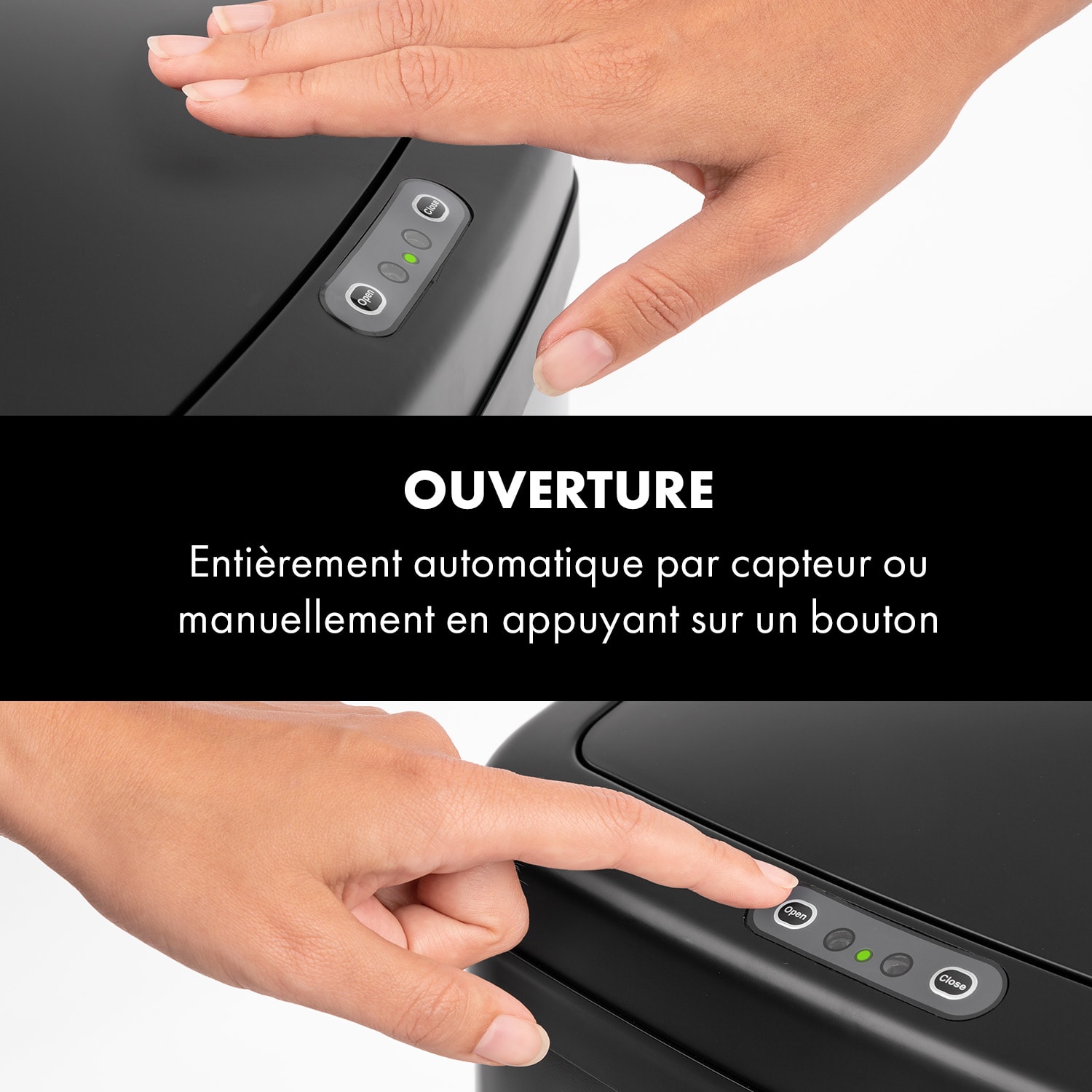 Cleansmann 30 Poubelle 30 litres avec capteur  - Couvercle ABS noir 30 L | Noir