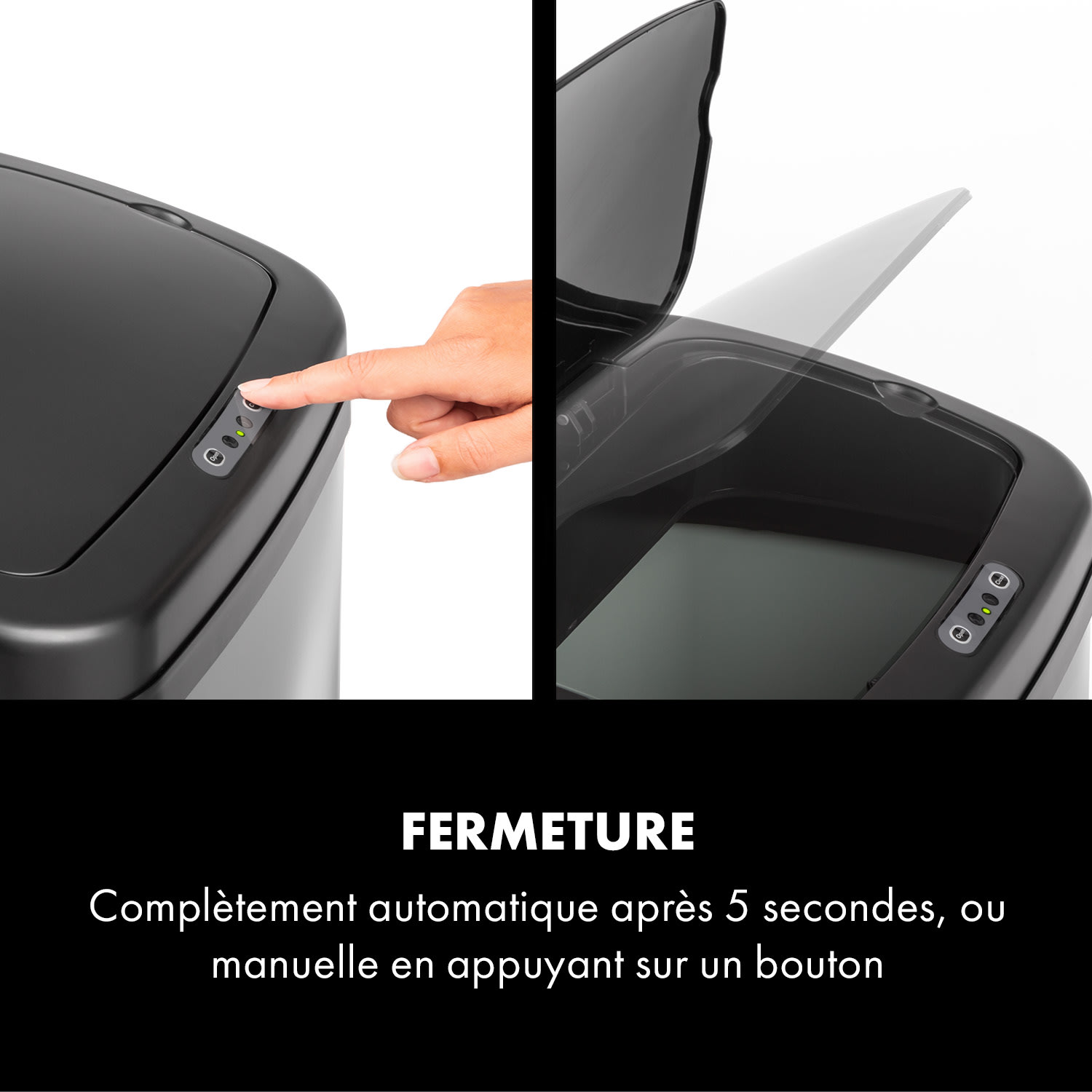 Cleansmann 30 Poubelle 30 litres avec capteur  - Couvercle ABS noir 30 L | Noir