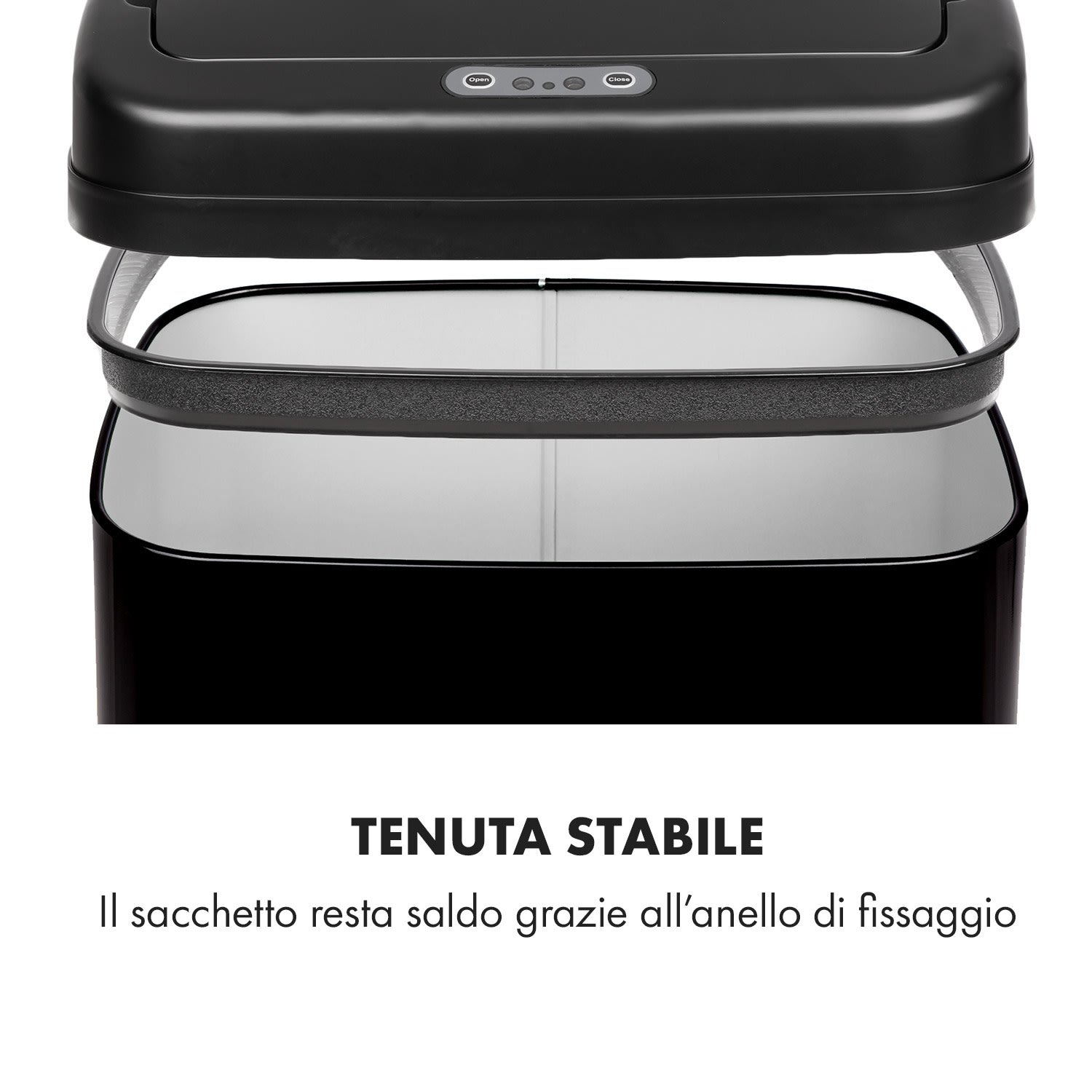 Cleansmann pattumiera con sensore 30 litri per sacchi della spazzatura ABS nero 30 L | Nero