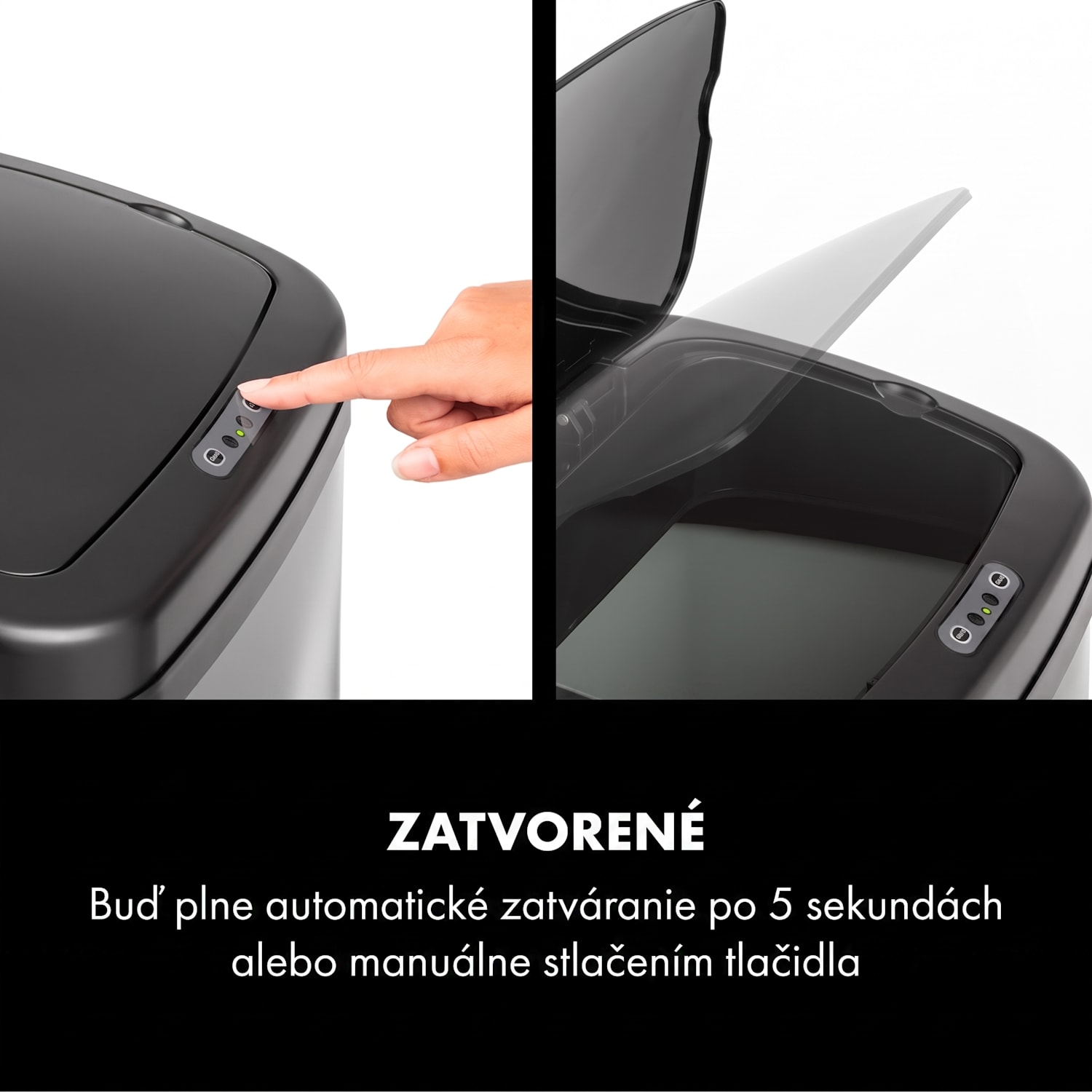 Cleansmann, kôš na odpadky, senzor, 30 litrov, na odpadkové vrecia, ABS, čierny 30 L | Čierna