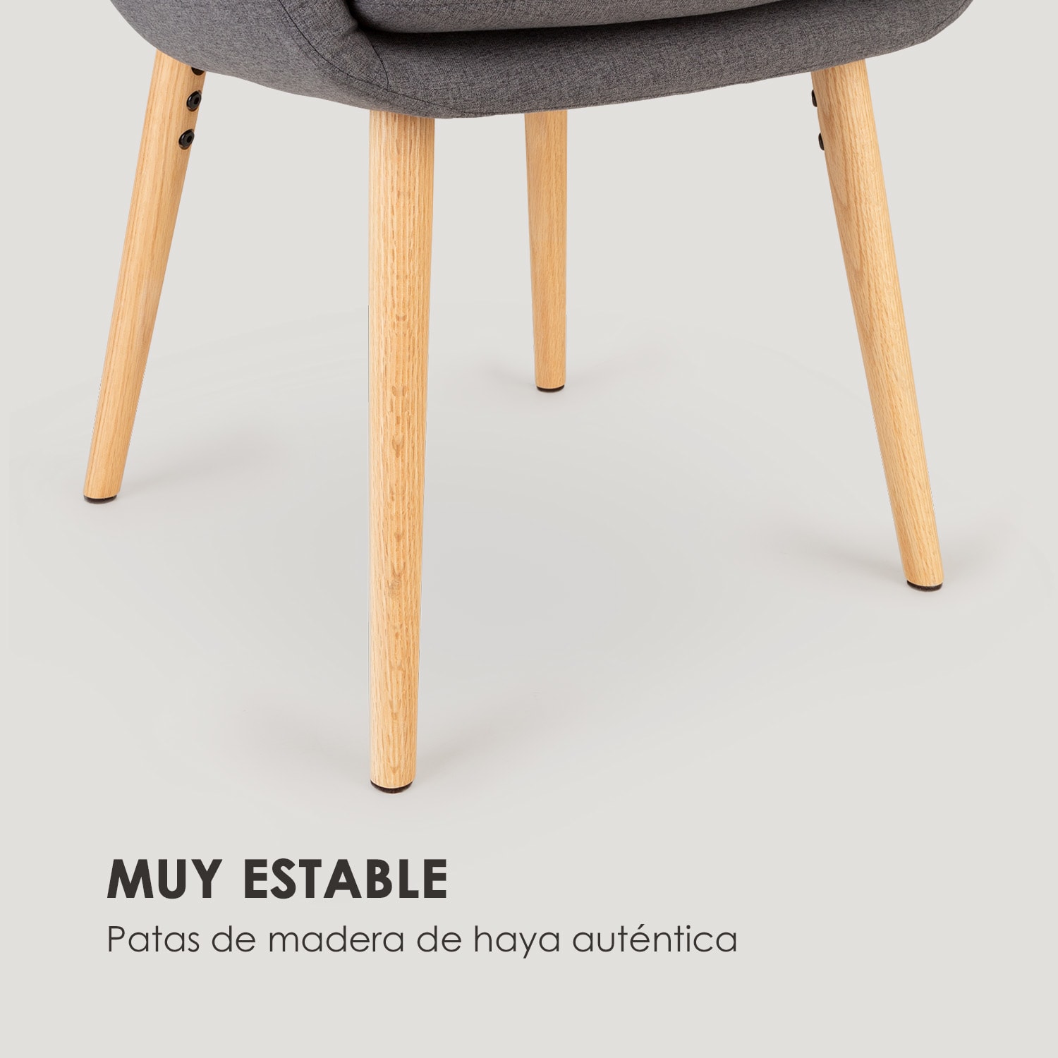 Doug Silla tapizada Relleno de espuma Poliéster Patas de madera Marengo