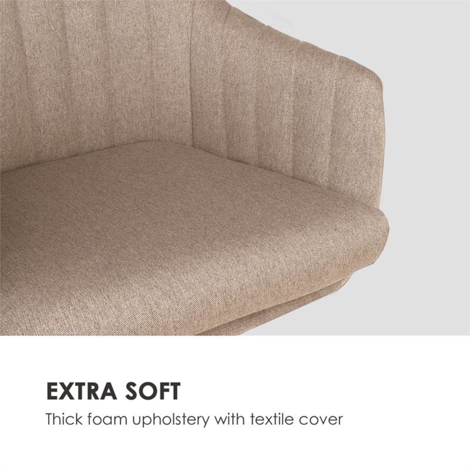 Roger beklede stoel schuimstof vulling 100% polyester stalen poten beige Beige