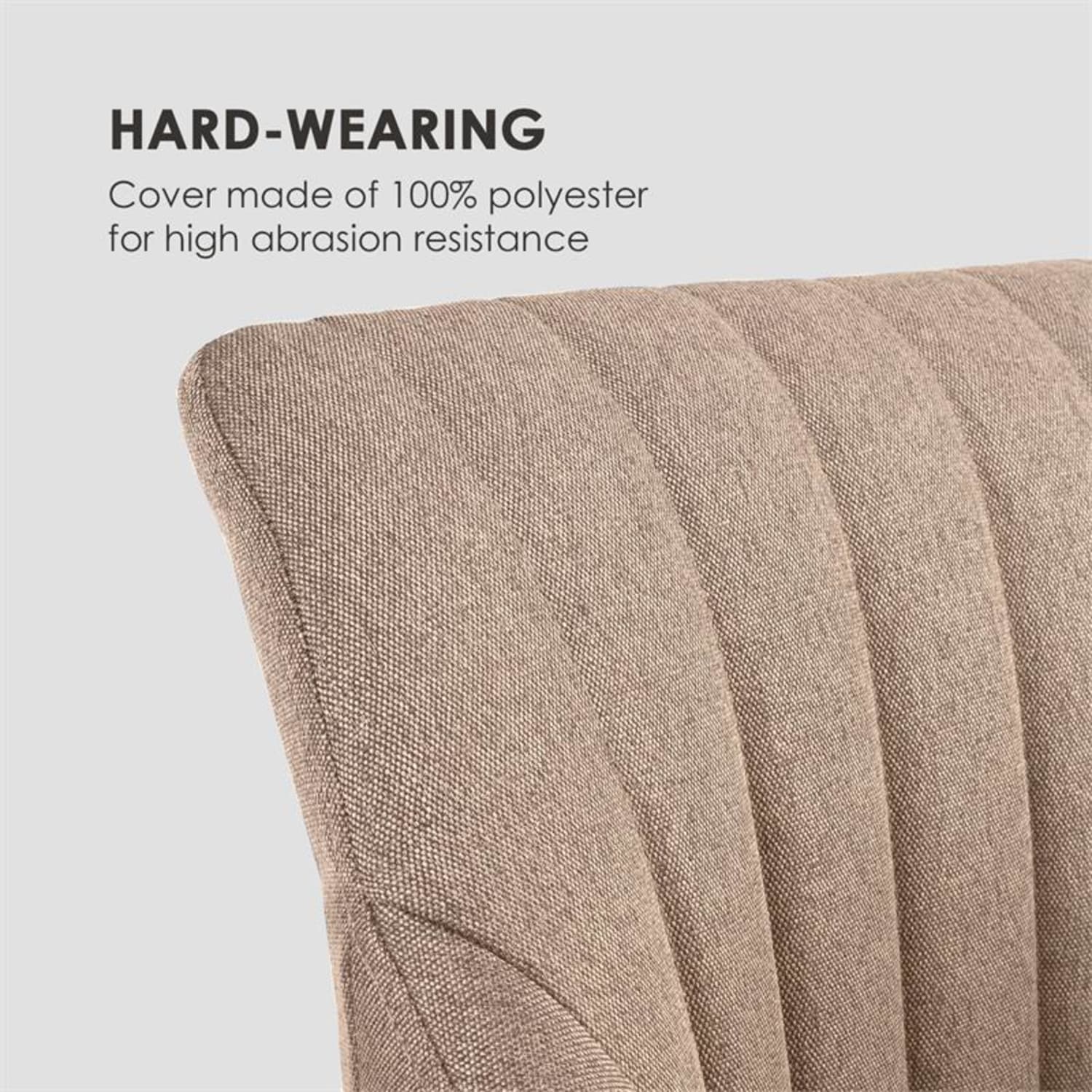Roger beklede stoel schuimstof vulling 100% polyester stalen poten beige Beige