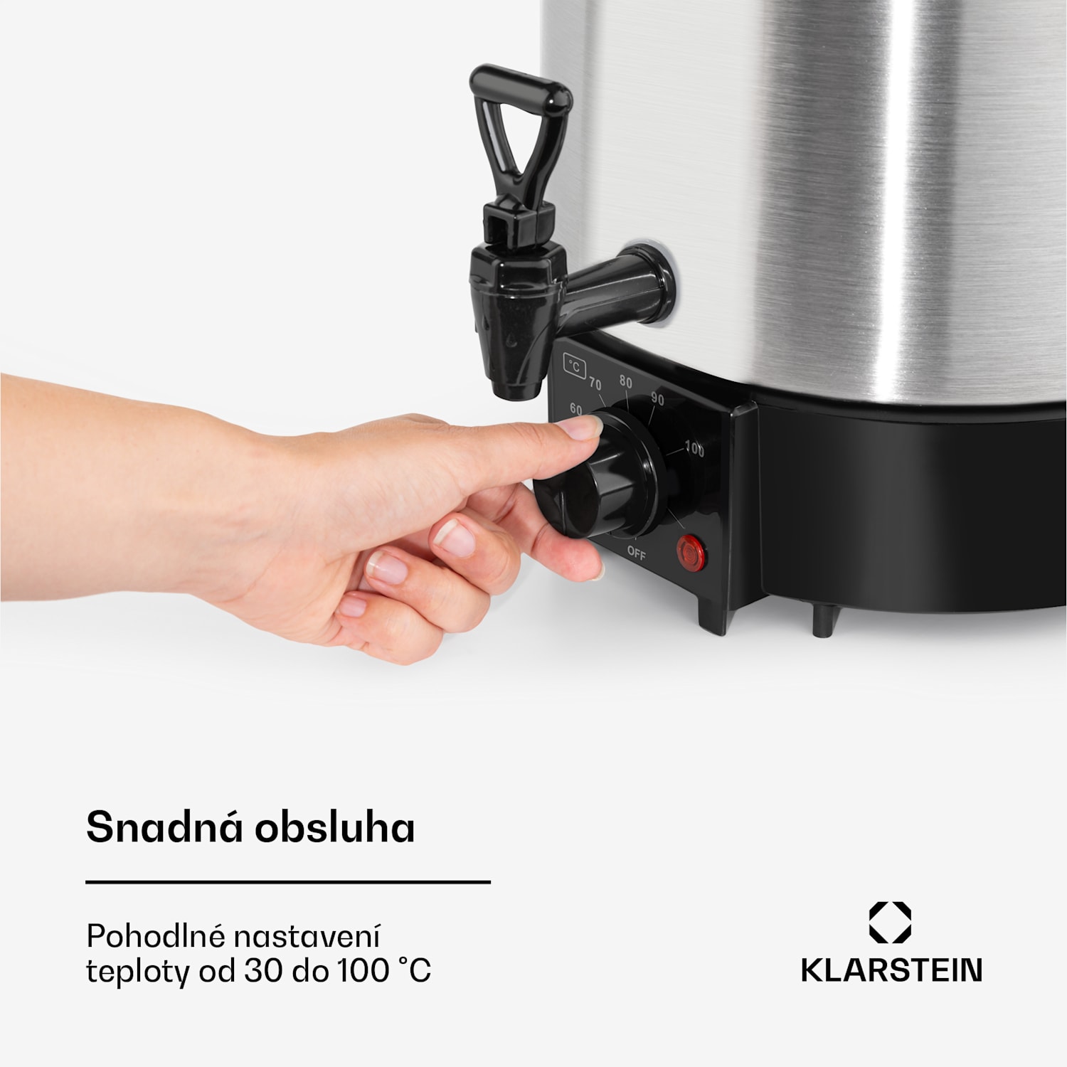 Biggie Eco, zavařovací hrnec, zásobník na nápoje, 9 l, 1000 W, 30-100 °C, výčepní kohoutek 9 L | Mechanik | Stříbrná