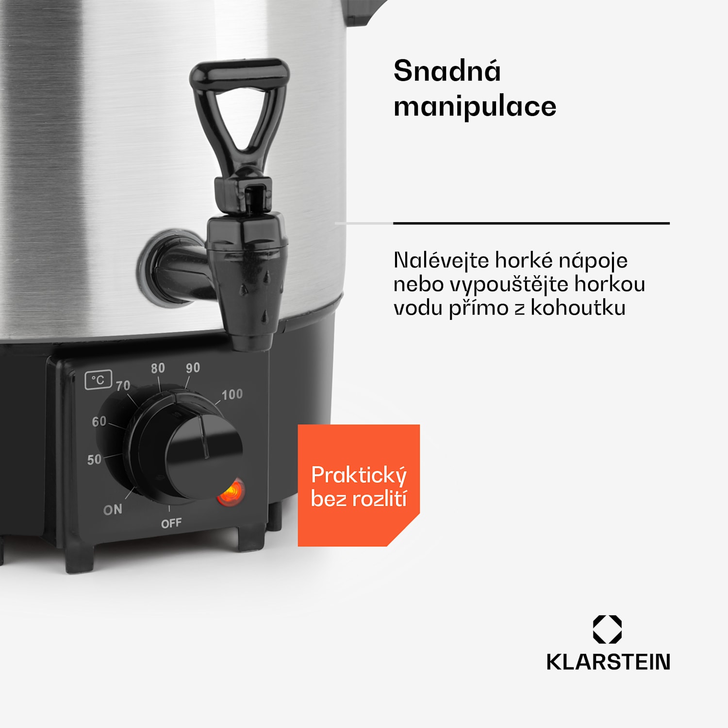 Biggie Eco, zavařovací hrnec, zásobník na nápoje, 9 l, 1000 W, 30-100 °C, výčepní kohoutek 9 L | Mechanik | Stříbrná