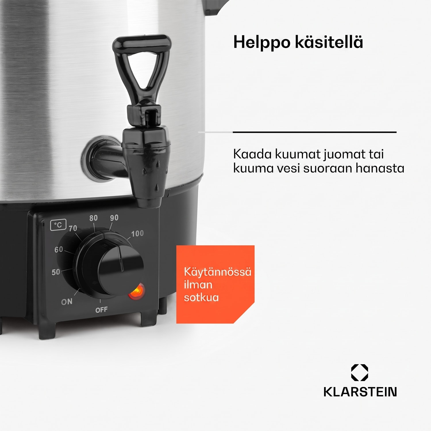 Biggie Eco -säilöntäautomaatti & juomien annostelija 1000 W 30–100 °C laskuhana 9 l 