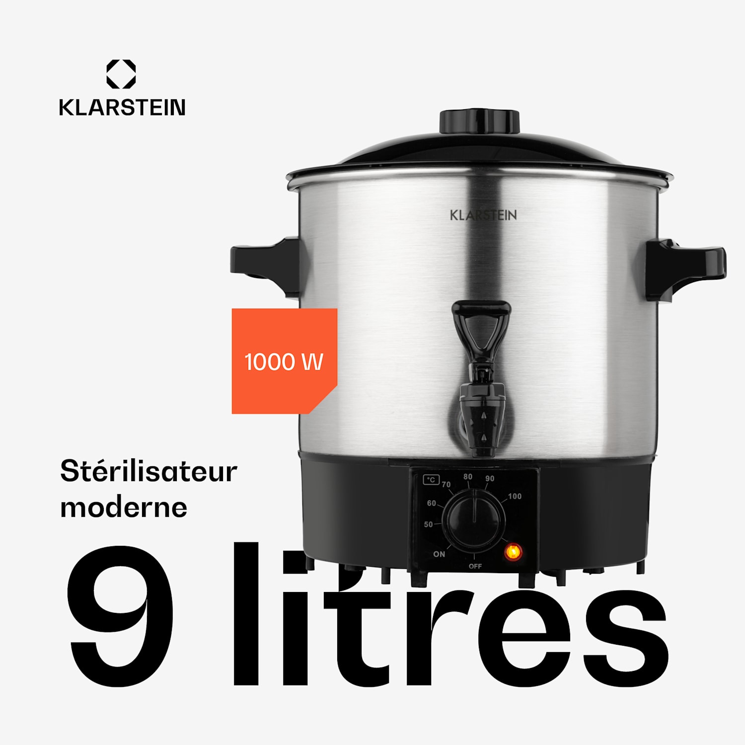 Biggie Eco weckautomaat & drankendispenser 1000W 30-100°C tapkraan 9l 9 L | Monteur | Zilver