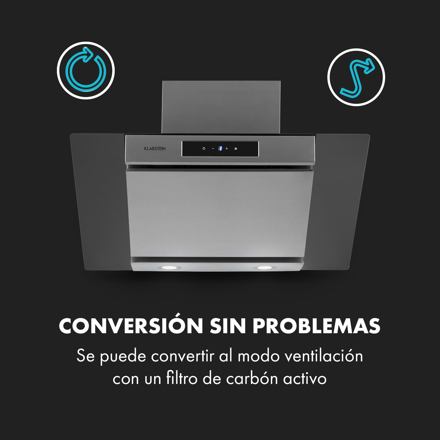 Balzac 80 Campana extractora inclinada de 80 cm 190 W 610 m³/h Acero inoxidable Vidrio 80 cm