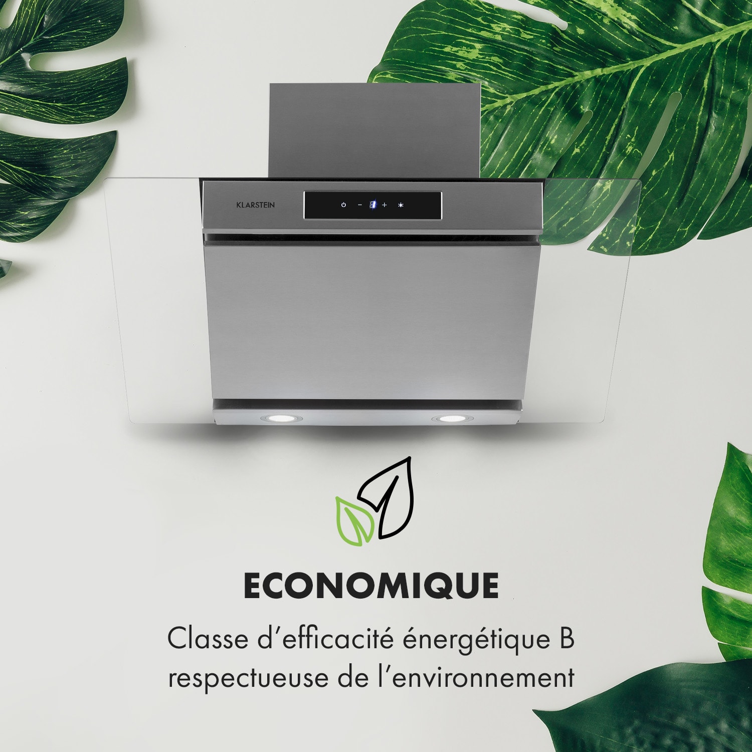 Balzac 80 Hotte aspirante tête libre 80cm 190W 610 m³/h B inox & verre 80 cm