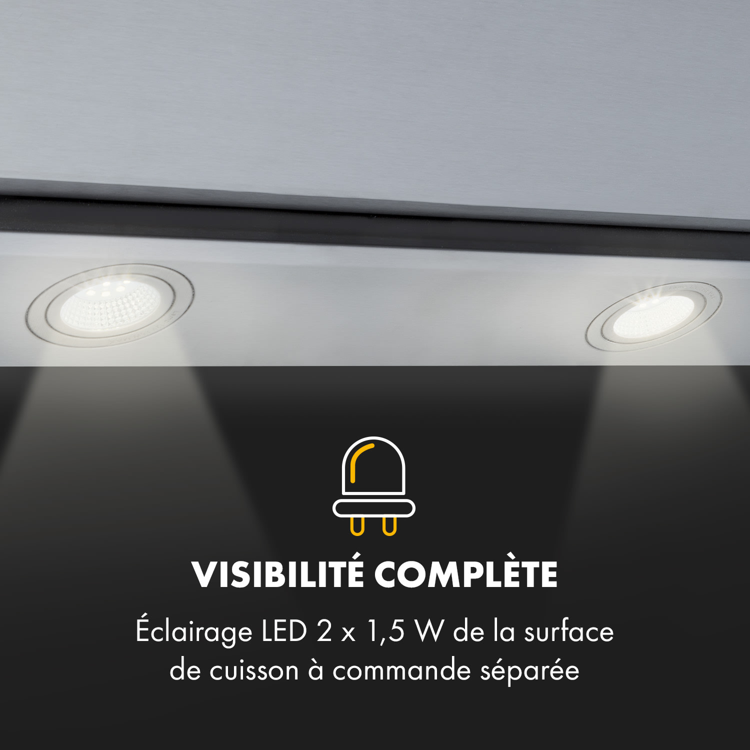Balzac 80 Hotte aspirante tête libre 80cm 190W 610 m³/h B inox & verre 80 cm