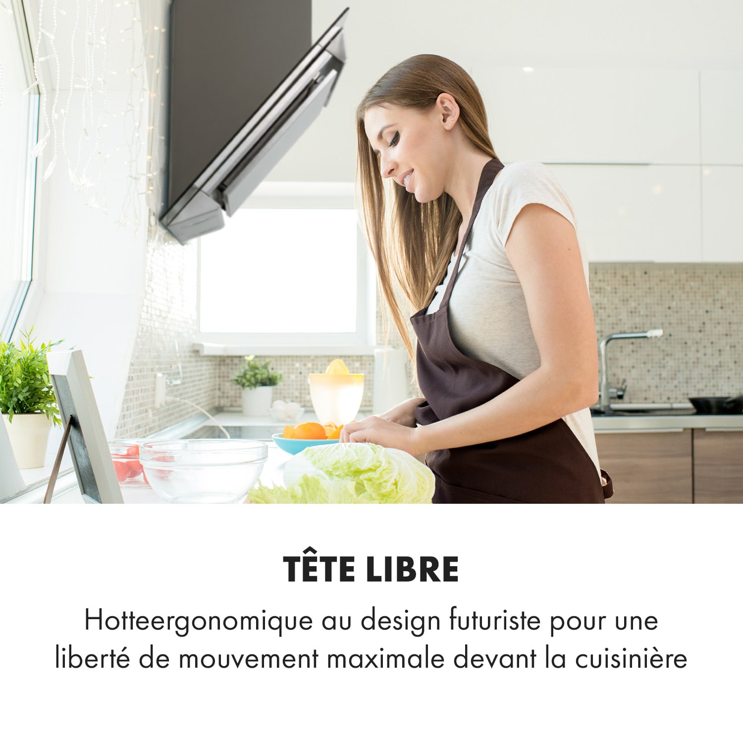 Balzac 80 Hotte aspirante tête libre 80cm 190W 610 m³/h B inox & verre 80 cm