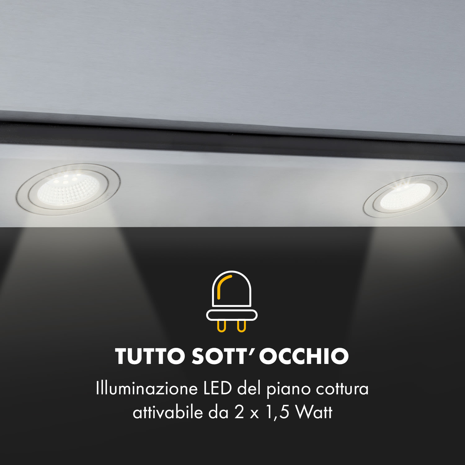 Balzac 80 cappa aspirante senza testa 80cm 190W 610m³/h acciaio inox / vetro 80 cm