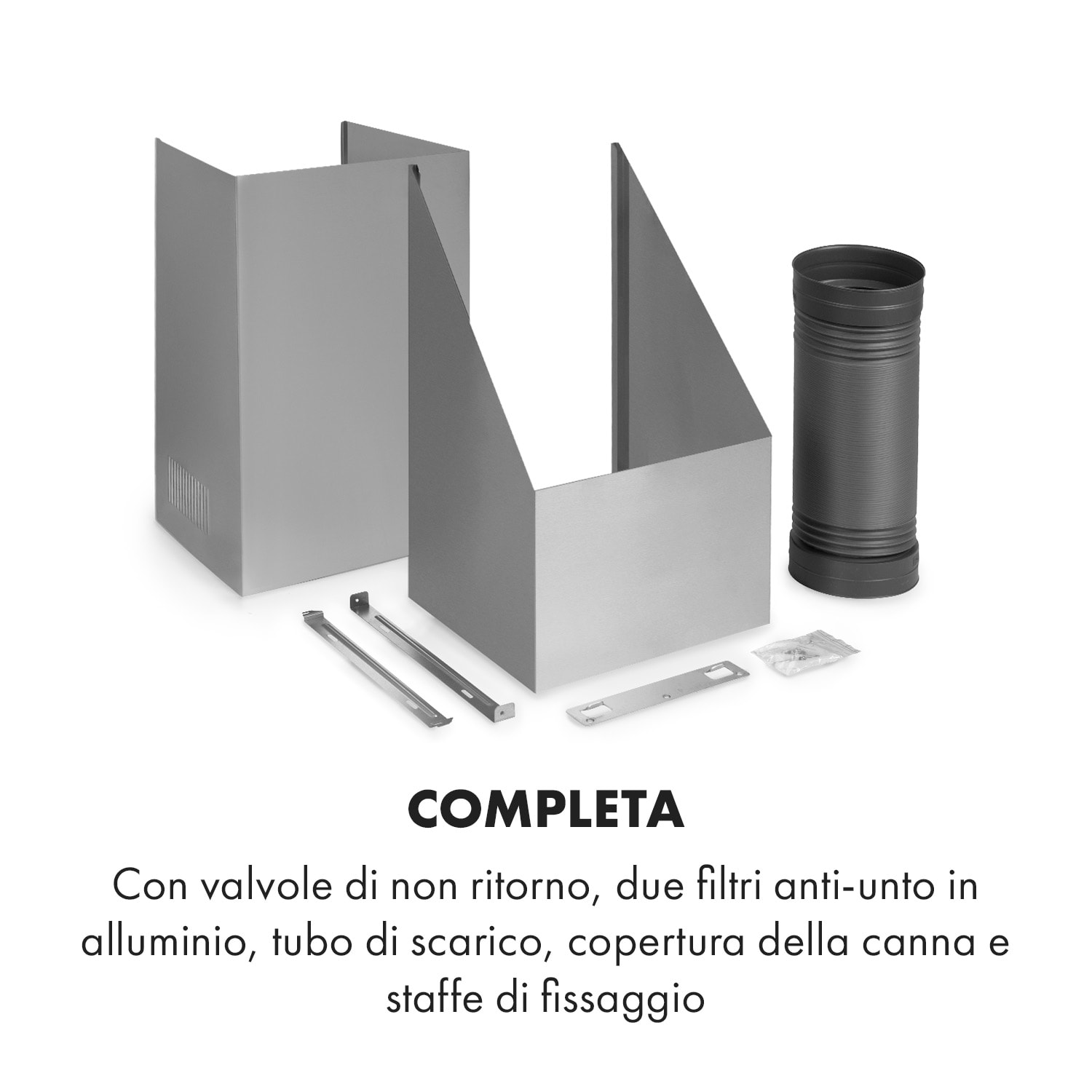 Balzac 80 cappa aspirante senza testa 80cm 190W 610m³/h acciaio inox / vetro 80 cm
