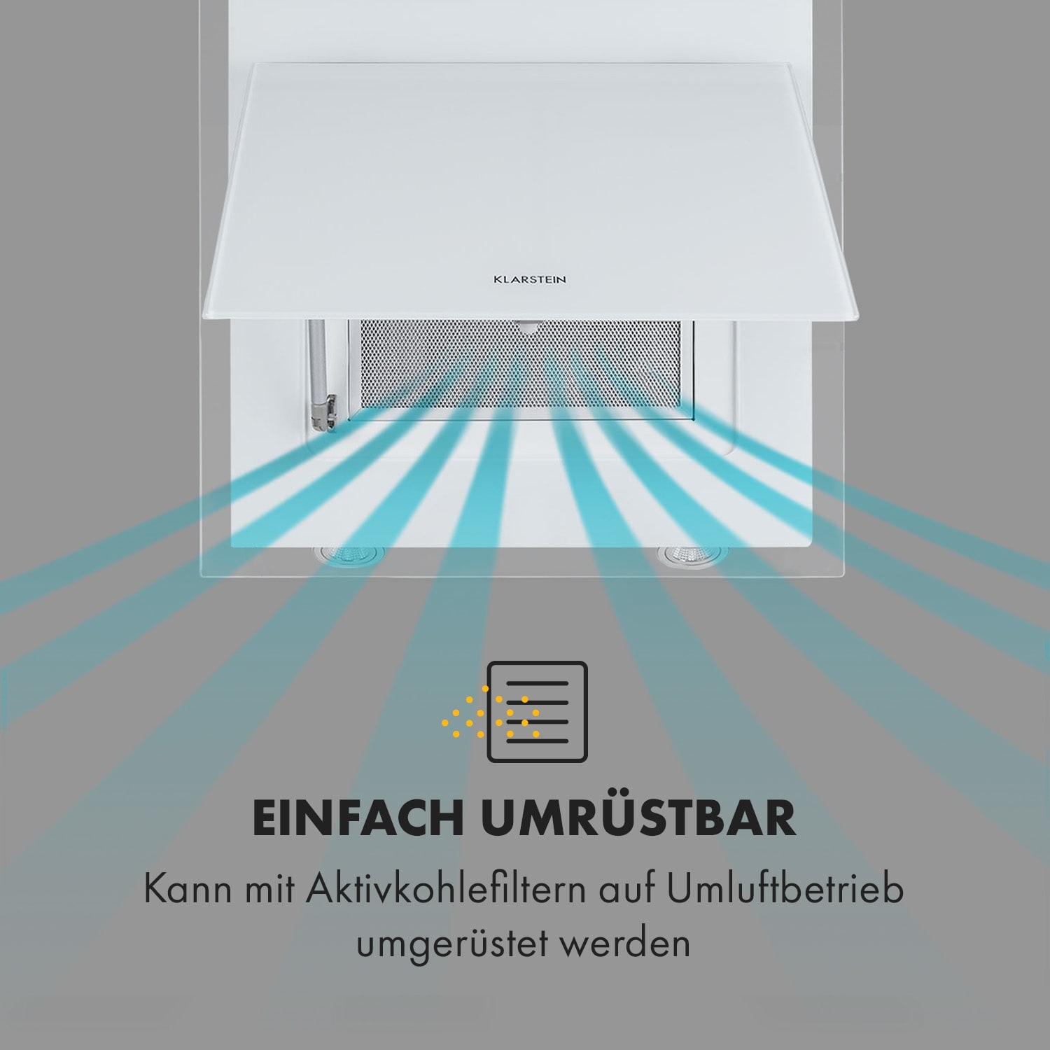 Mirage 60 Dunstabzugshaube 550 m³/h Touch-Panel Ambient EEC A++ weiß 60 cm | Weiß