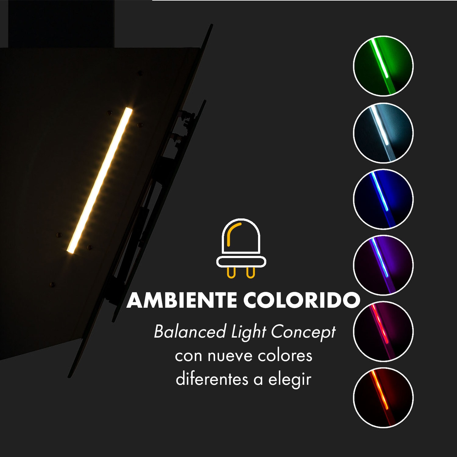 Mirage 60 campana extractora 550 m³/h panel táctil Ambient EEC A++ blanca 60 cm | Blanco